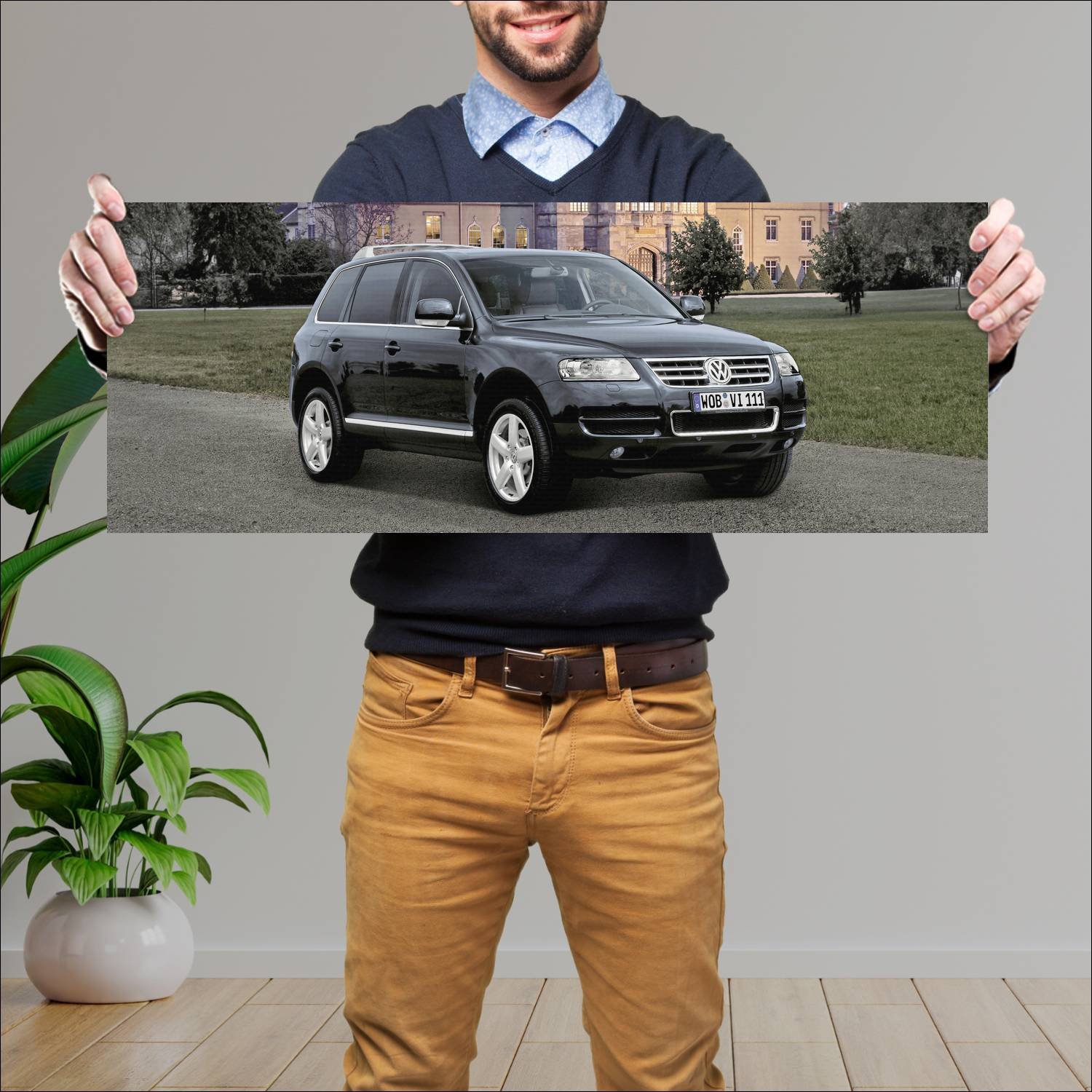 Cuadro grande 30x80cm 2005 volkswagen touareg w12 235 Volkswagen