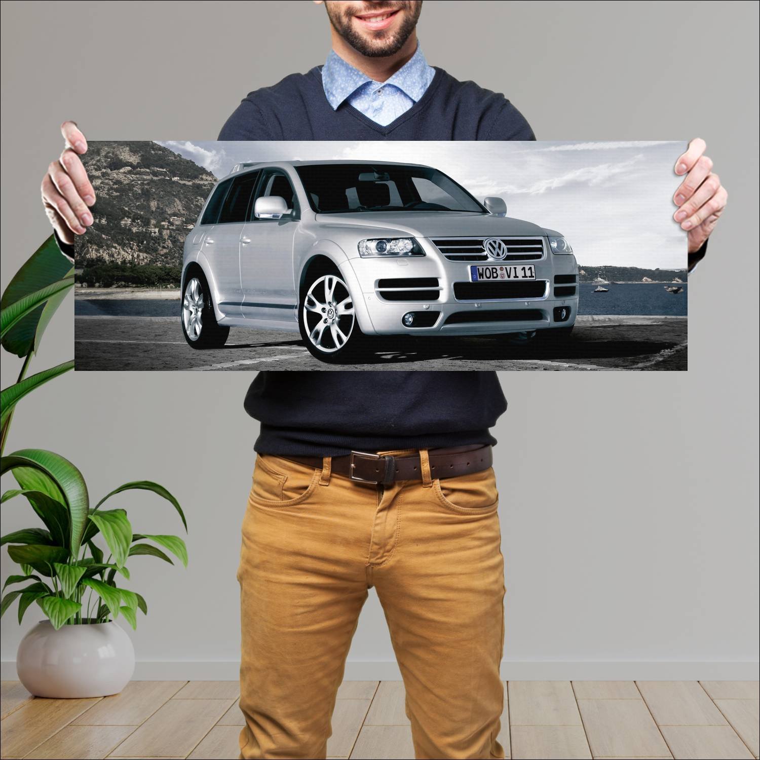 Cuadro grande 30x80cm 2005 volkswagen touareg w12 236 Volkswagen