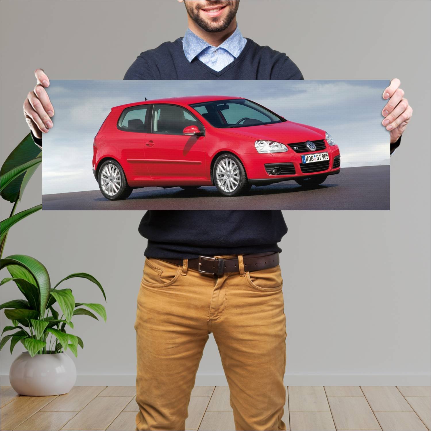 Cuadro grande 30x80cm 2006 volkswagen golf gt 3 do 251 Volkswagen
