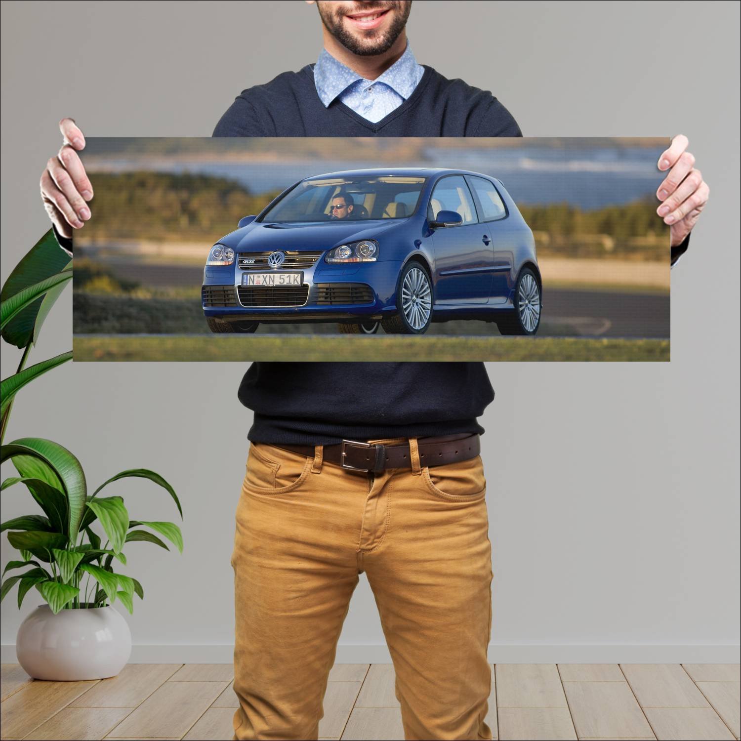 Cuadro grande 30x80cm 2006 volkswagen golf r32 3 d 255 Volkswagen