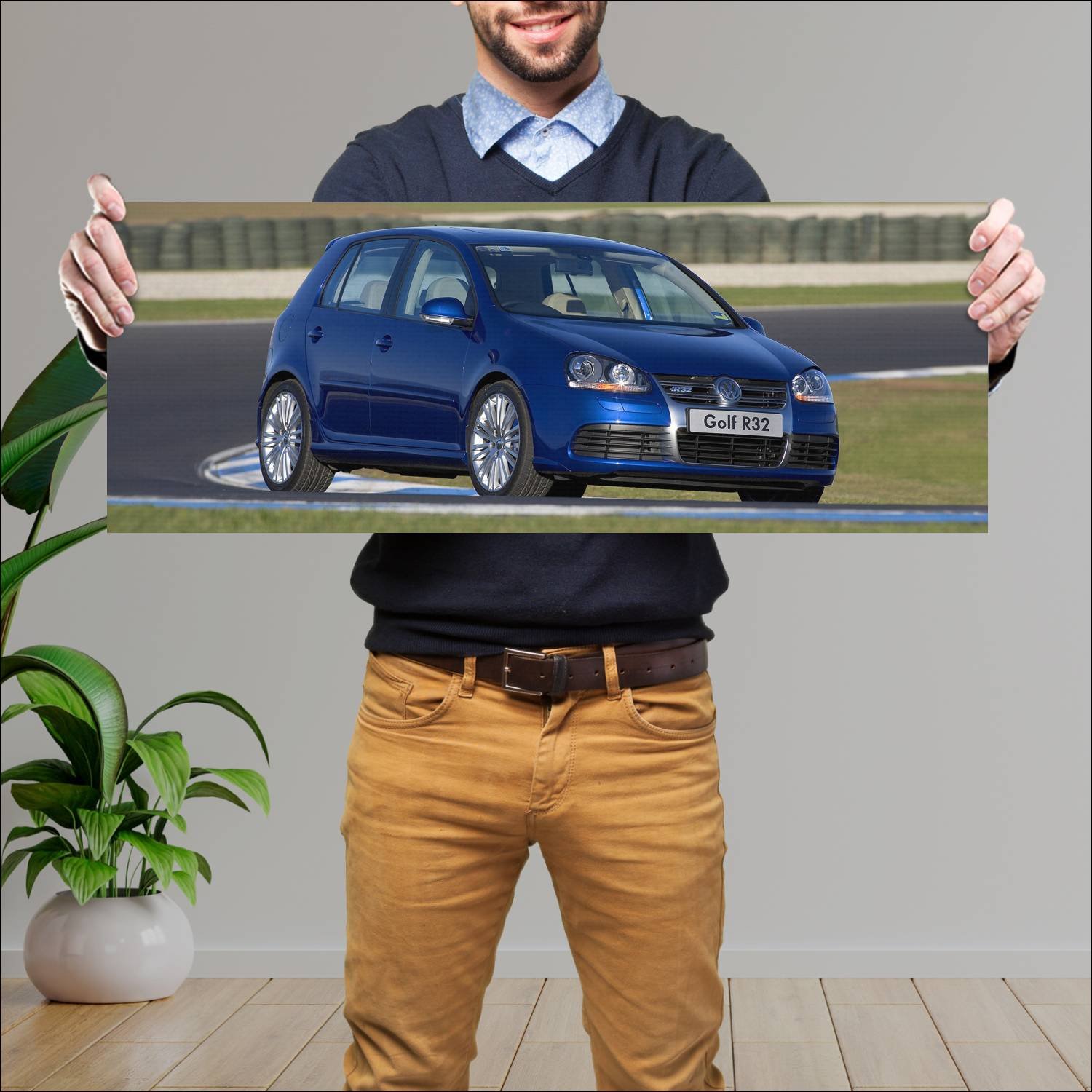 Cuadro grande 30x80cm 2006 volkswagen golf r32 5 d 256 Volkswagen