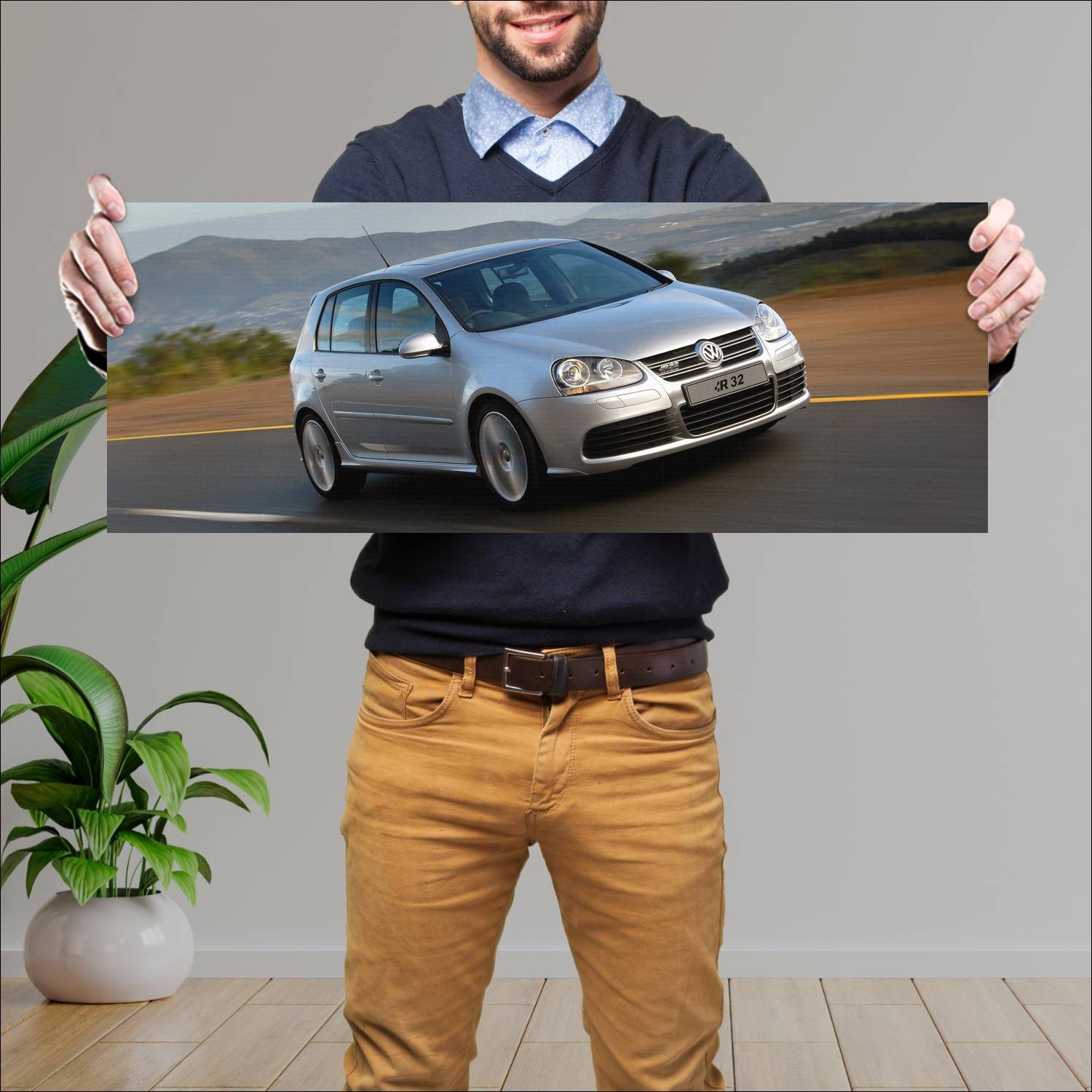 Cuadro grande 30x80cm 2006 volkswagen golf r32 5 d 257 Volkswagen