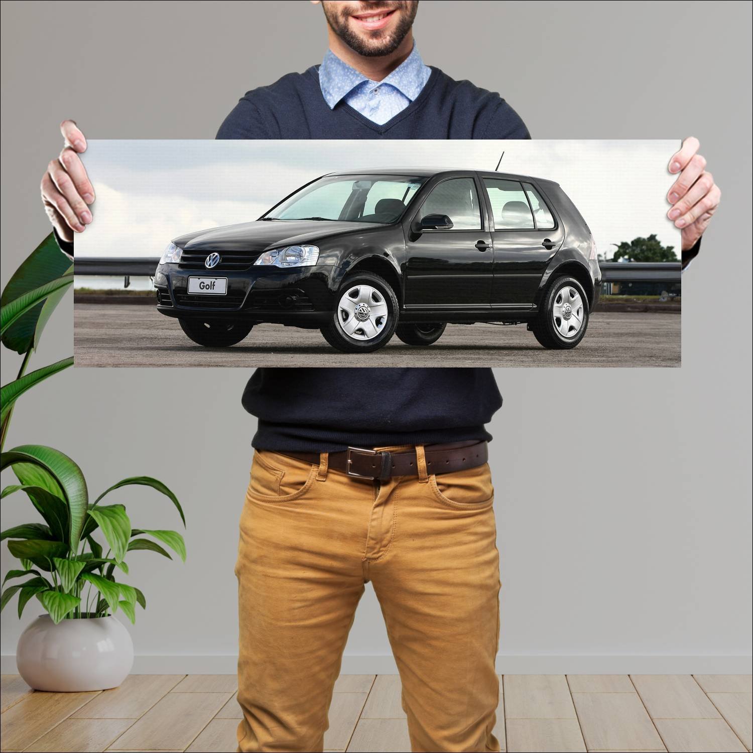 Cuadro grande 30x80cm 2007 volkswagen golf 5 door 295 Volkswagen