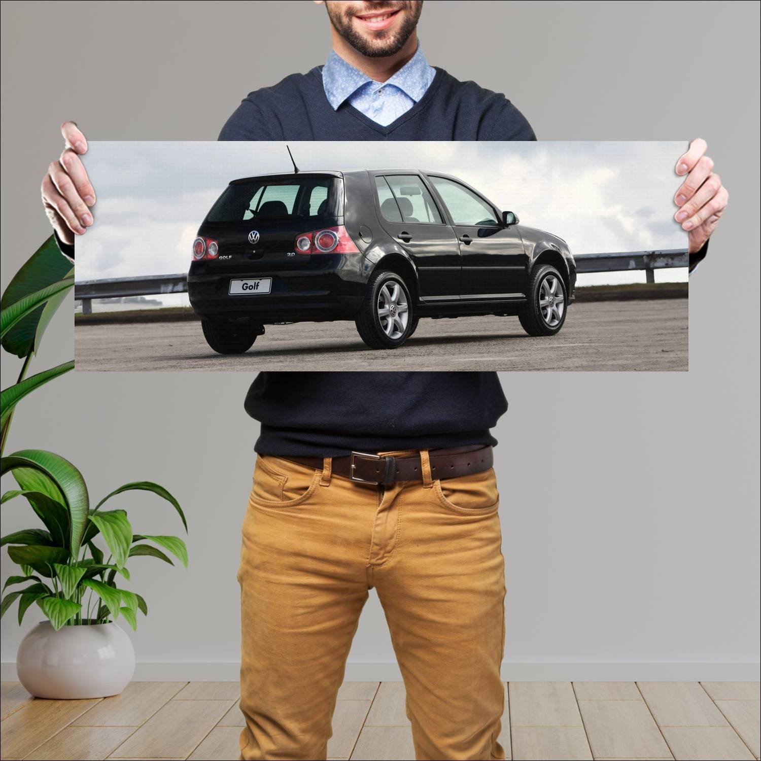 Cuadro grande 30x80cm 2007 volkswagen golf 5 door 296 Volkswagen