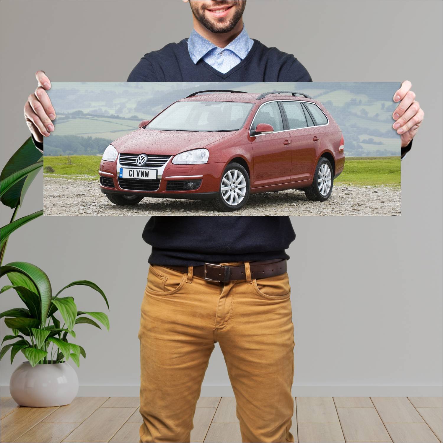 Cuadro grande 30x80cm 2007 volkswagen golf estate 301 Volkswagen