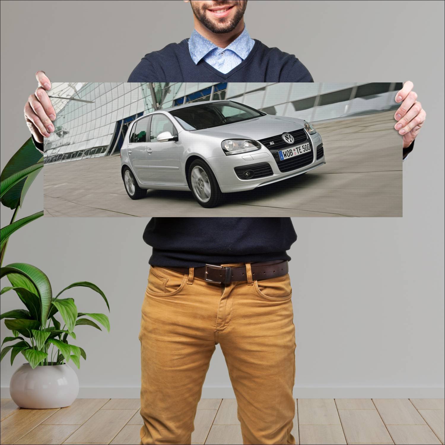 Cuadro grande 30x80cm 2007 volkswagen golf gt spor 303 Volkswagen