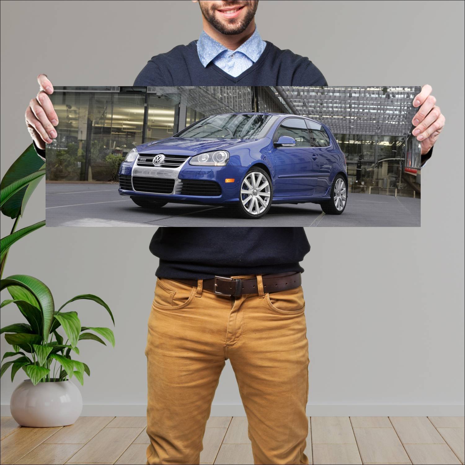 Cuadro grande 30x80cm 2007 volkswagen r32 3 door u 326 Volkswagen