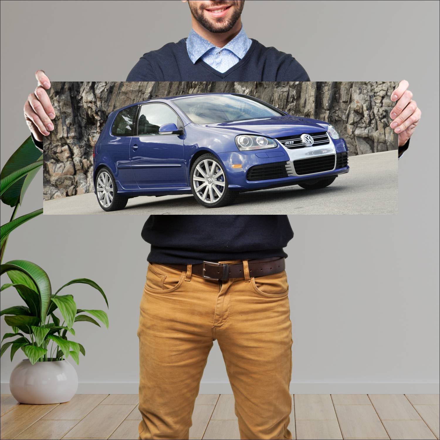 Cuadro grande 30x80cm 2007 volkswagen r32 3 door u 327 Volkswagen