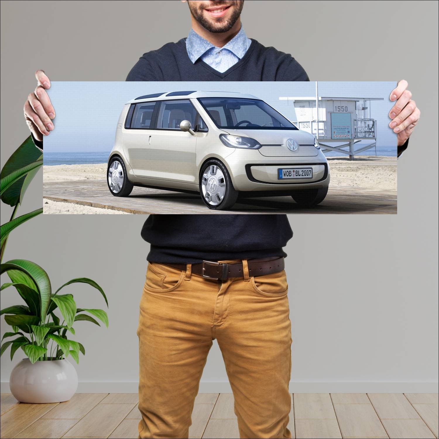 Cuadro grande 30x80cm 2007 volkswagen space up blu 329 Volkswagen