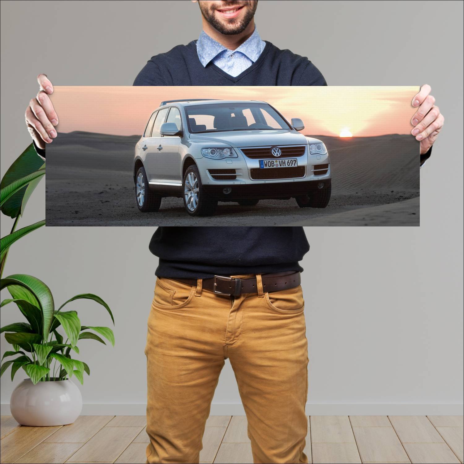 Cuadro grande 30x80cm 2007 volkswagen touareg Volkswagen