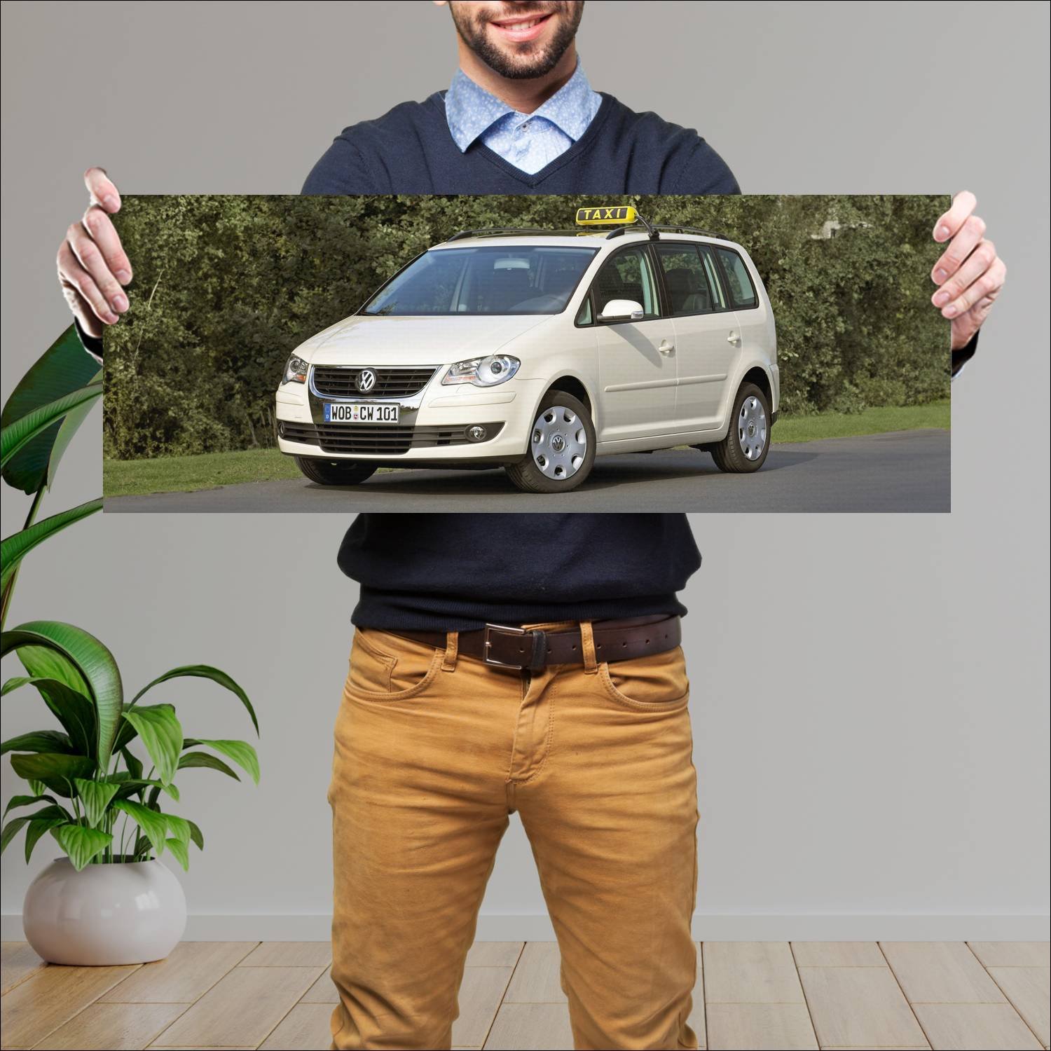 Cuadro grande 30x80cm 2007 volkswagen touran taxi 348 Volkswagen