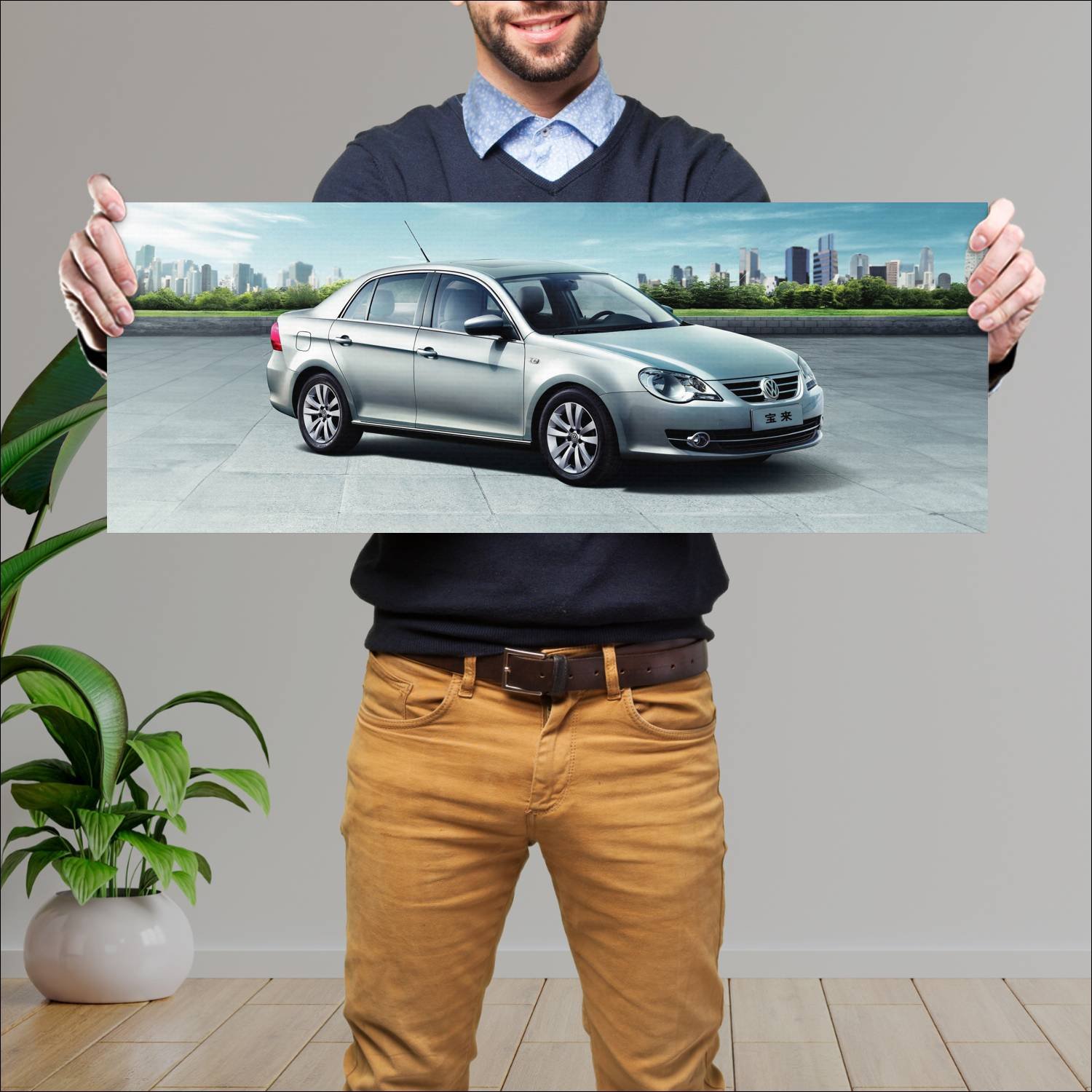 Cuadro grande 30x80cm 2008 volkswagen bora auto 352 Volkswagen