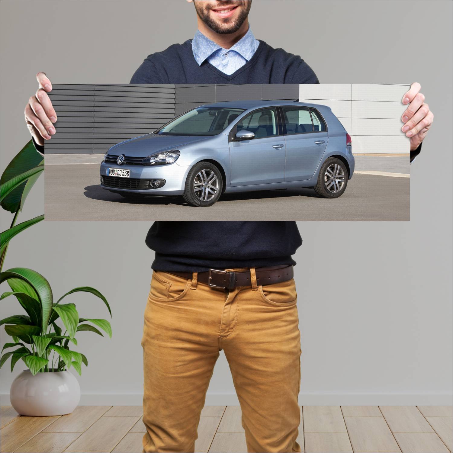 Cuadro grande 30x80cm 2008 volkswagen golf 5 door 366 Volkswagen