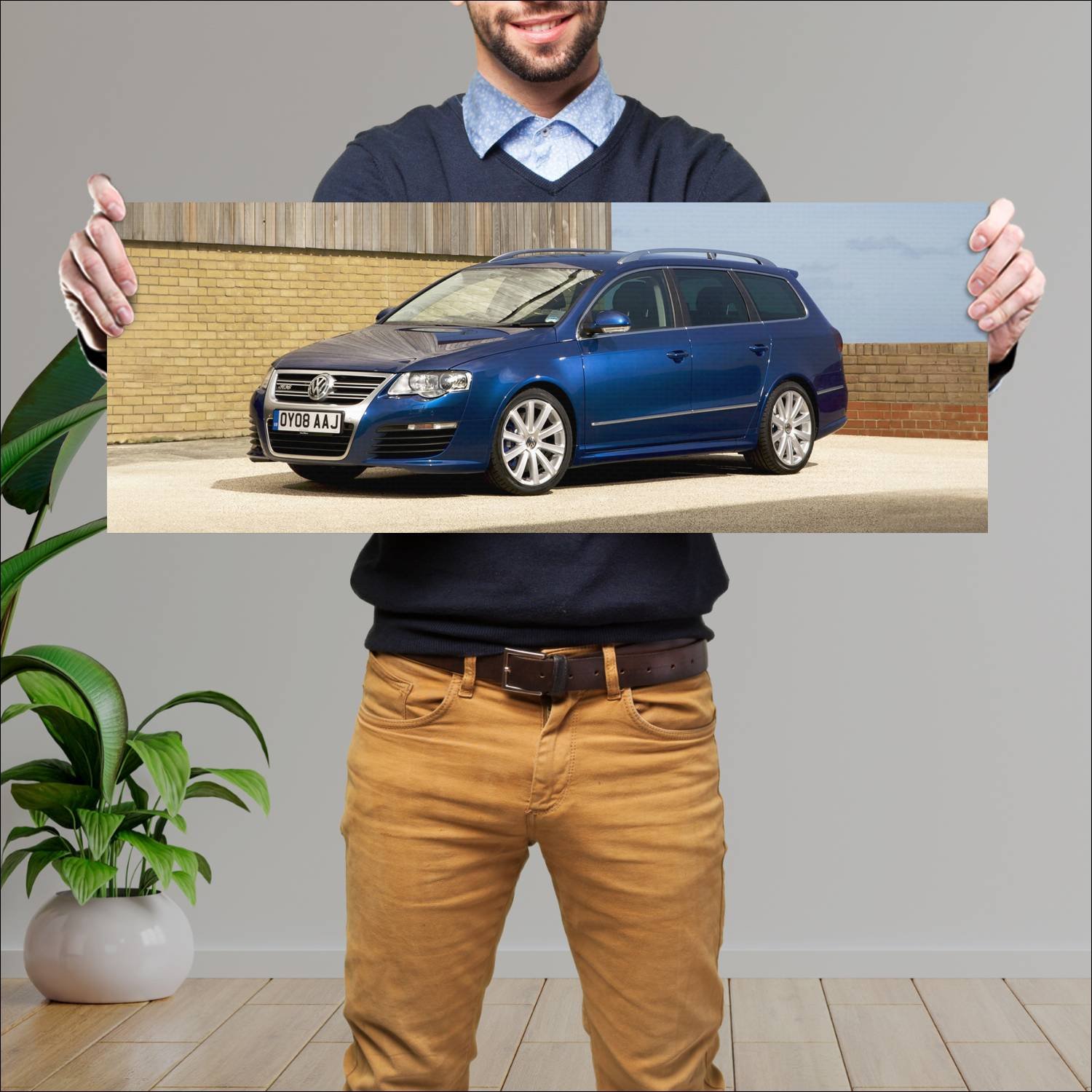 Cuadro grande 30x80cm 2008 volkswagen passat r36 e 385 Volkswagen