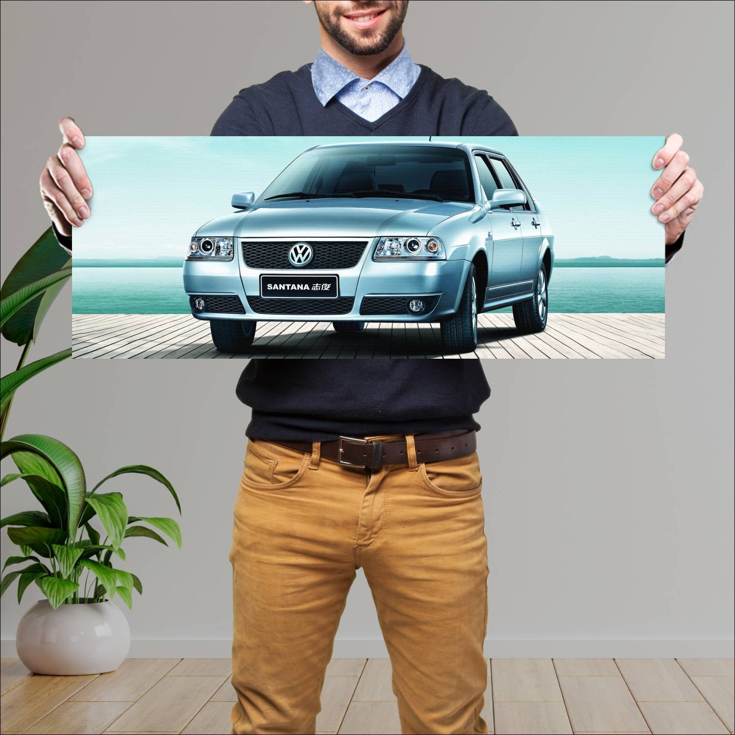 Cuadro grande 30x80cm 2008 volkswagen santana vist 392 Volkswagen