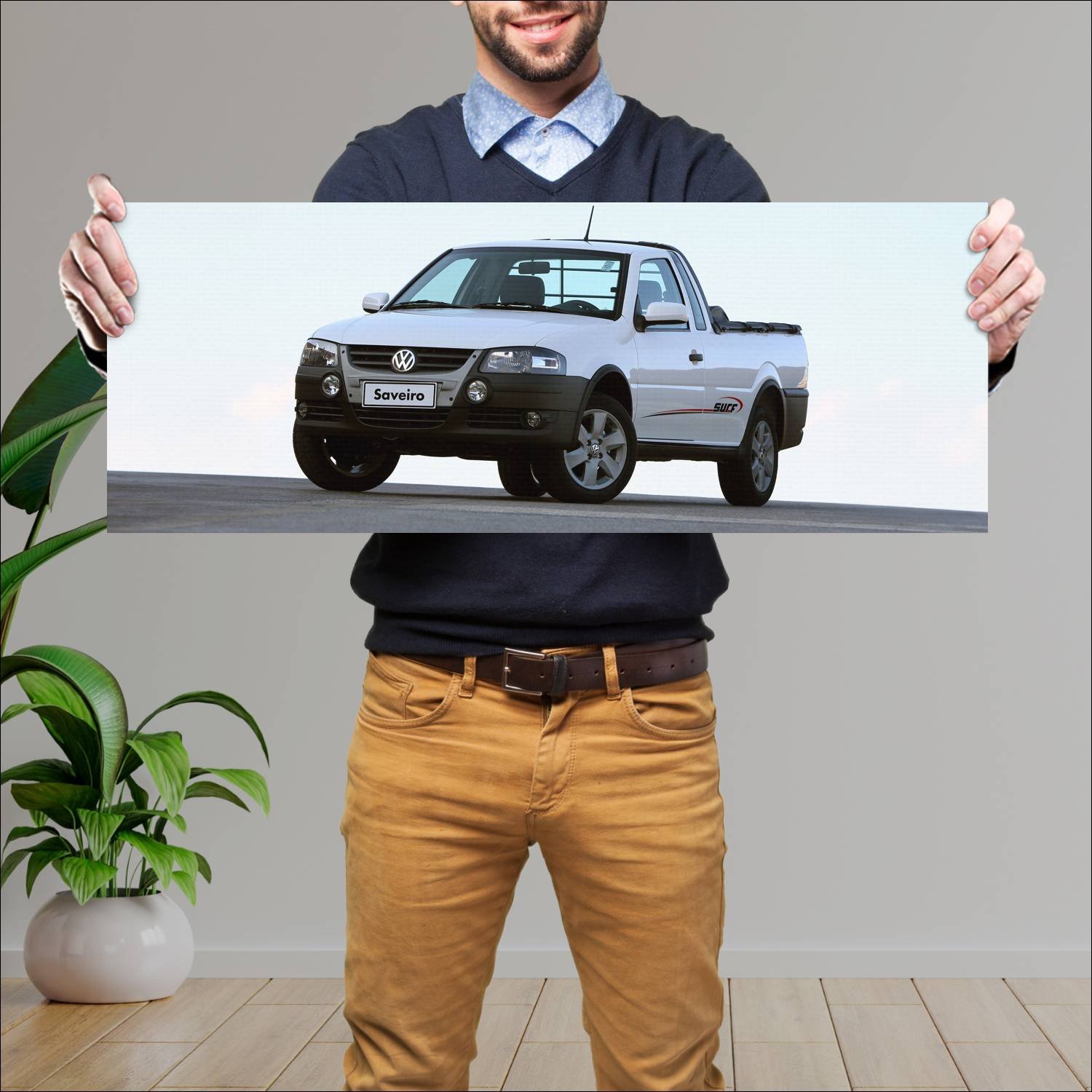 Cuadro grande 30x80cm 2008 volkswagen saveiro surf 393 Volkswagen