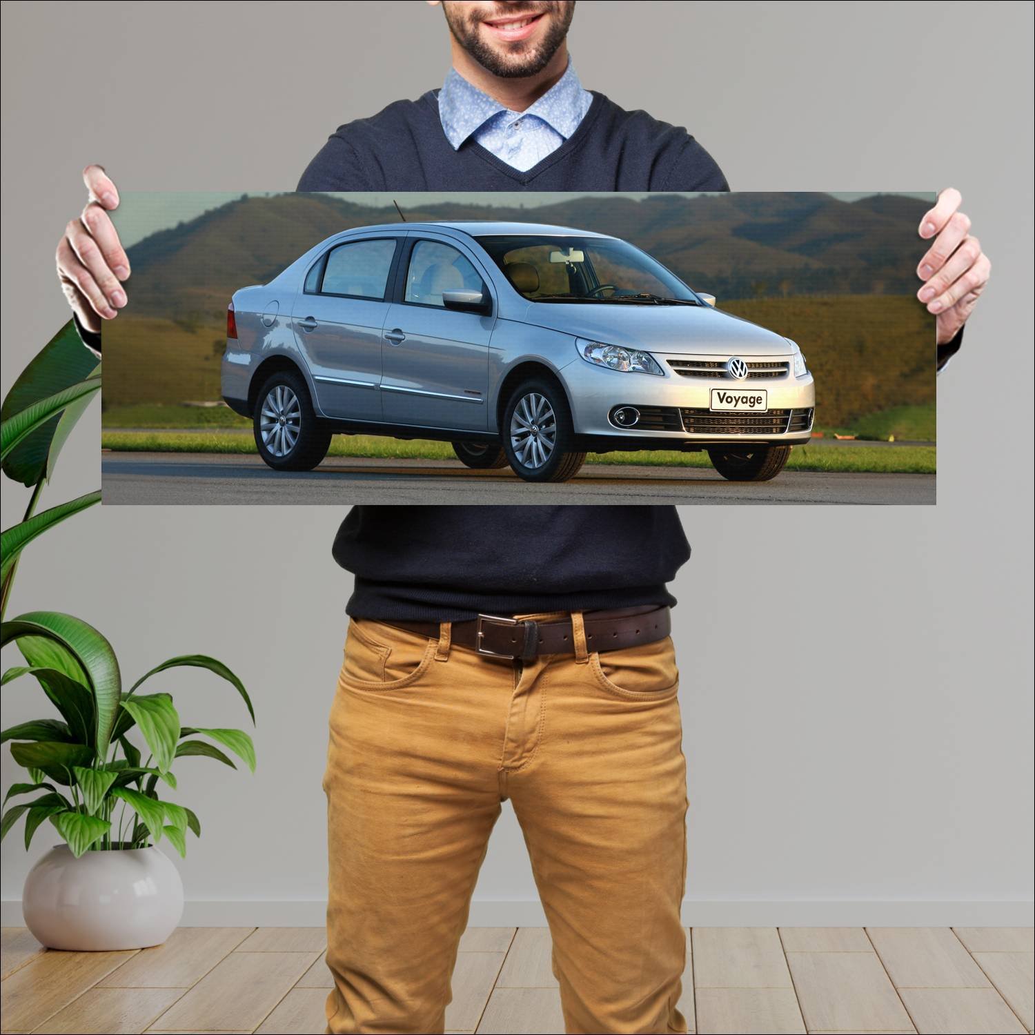 Cuadro grande 30x80cm 2008 volkswagen voyage auto 415 Volkswagen