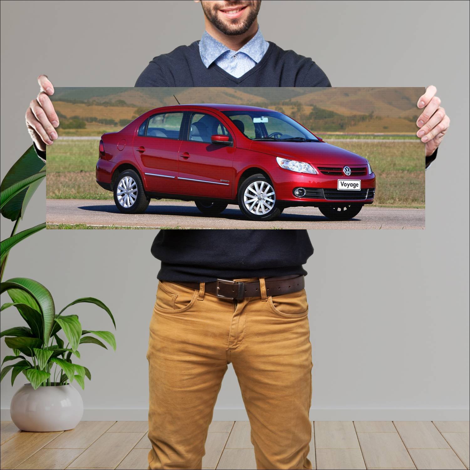 Cuadro grande 30x80cm 2008 volkswagen voyage auto 416 Volkswagen