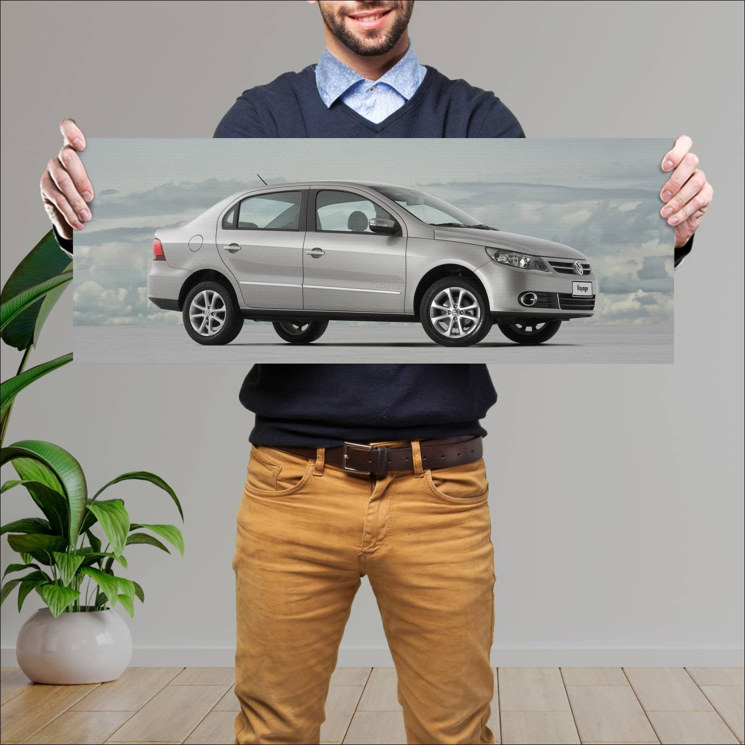 Cuadro grande 30x80cm 2008 volkswagen voyage auto 417 Volkswagen