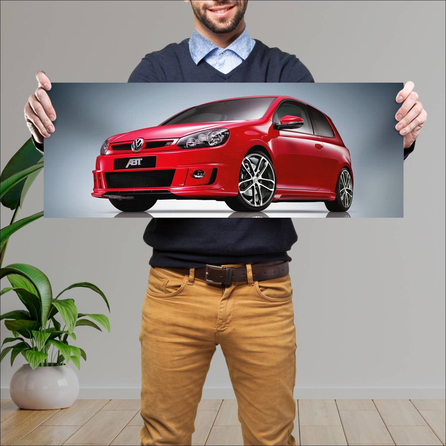 Cuadro grande 30x80cm 2009 abt vs4 auto 418 Volkswagen