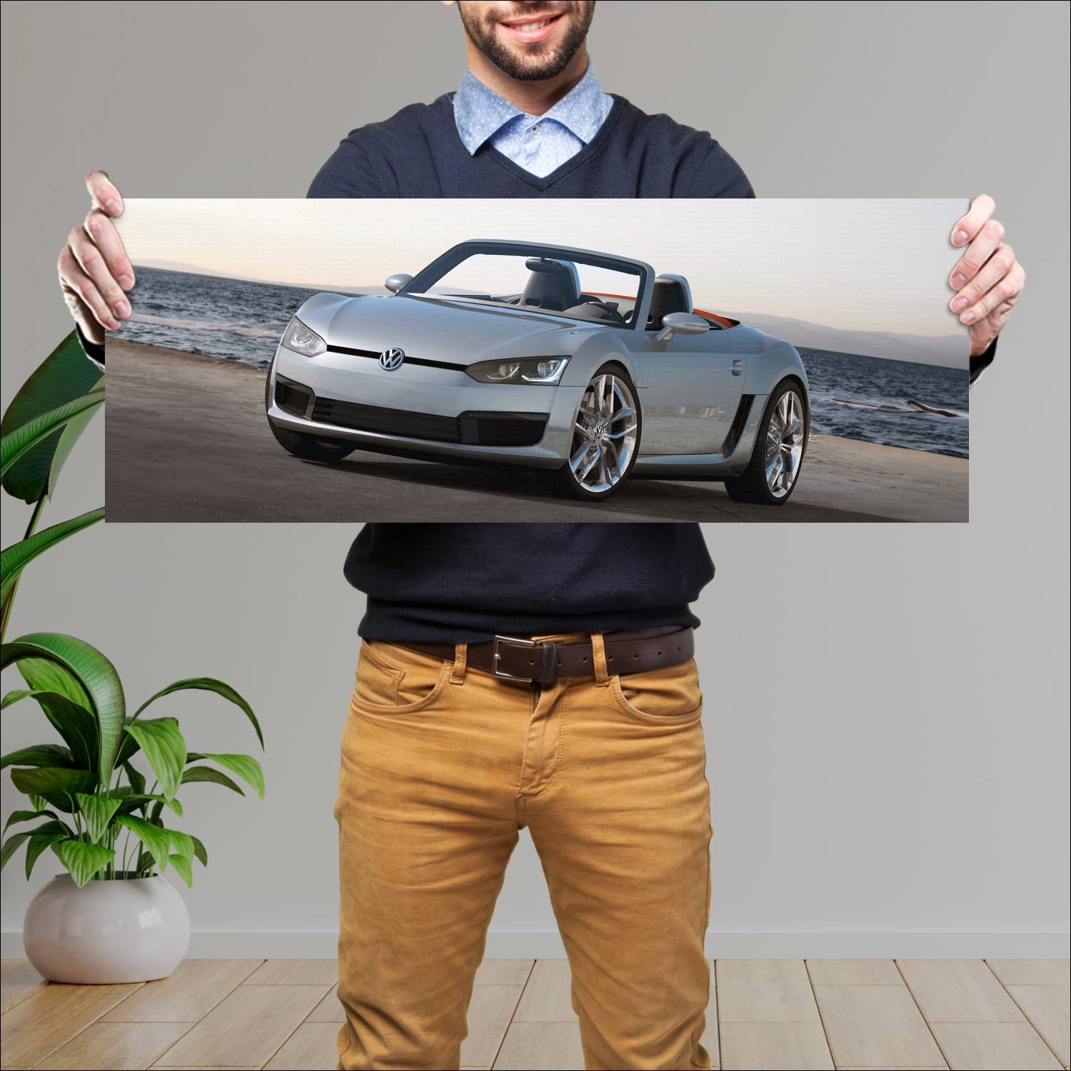 Cuadro grande 30x80cm 2009 volkswagen concept blue 428 Volkswagen