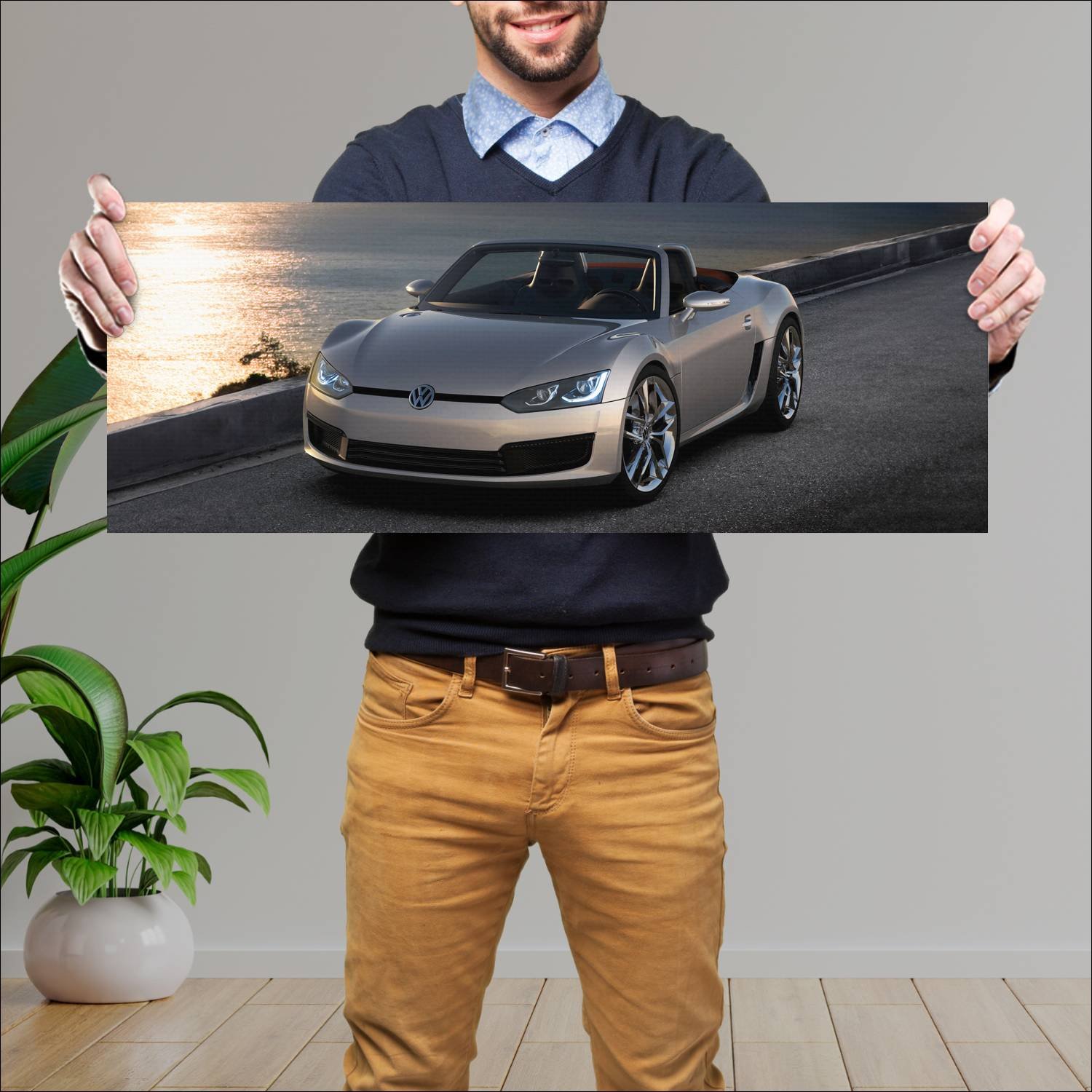 Cuadro grande 30x80cm 2009 volkswagen concept blue 429 Volkswagen