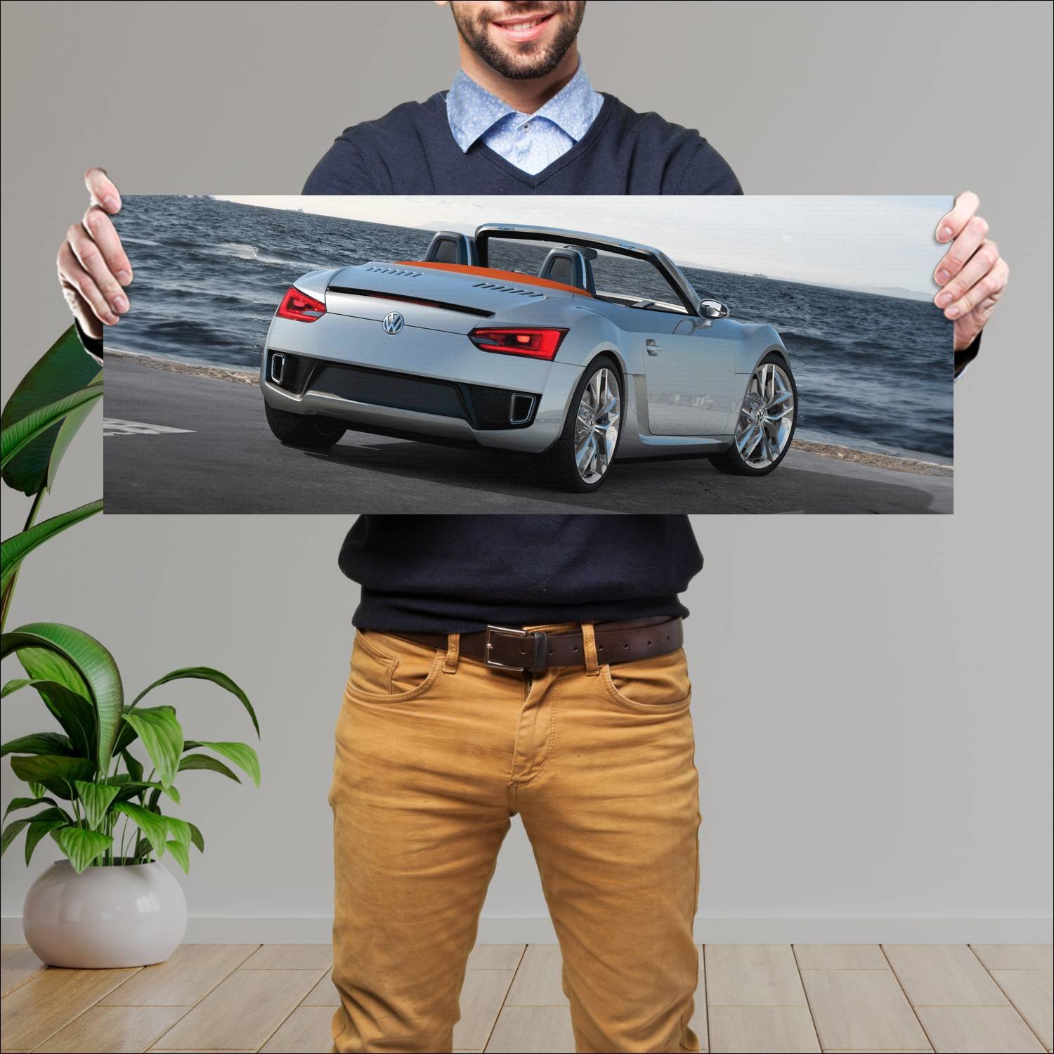Cuadro grande 30x80cm 2009 volkswagen concept blue 431 Volkswagen