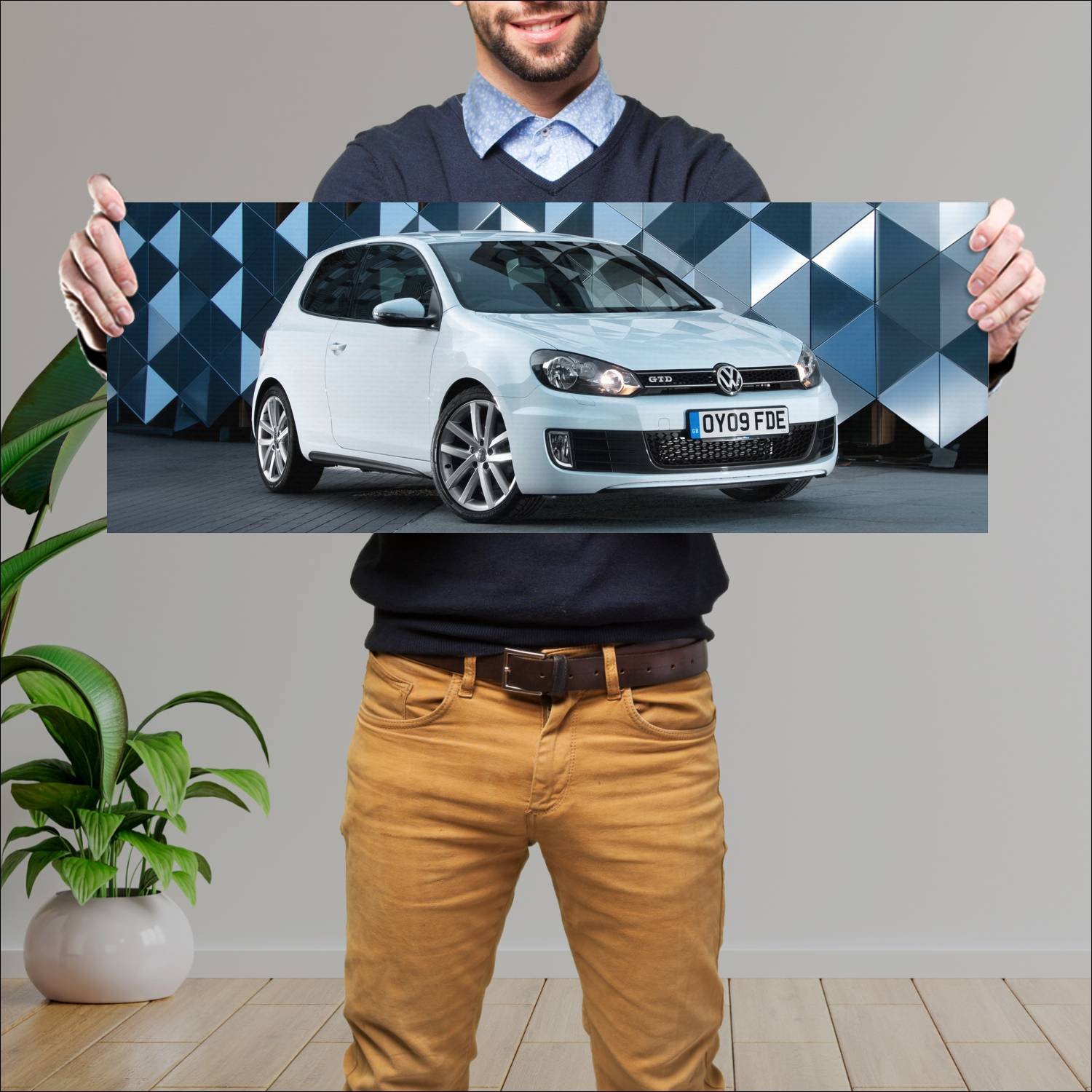 Cuadro grande 30x80cm 2009 volkswagen golf gtd 3 d 449 Volkswagen