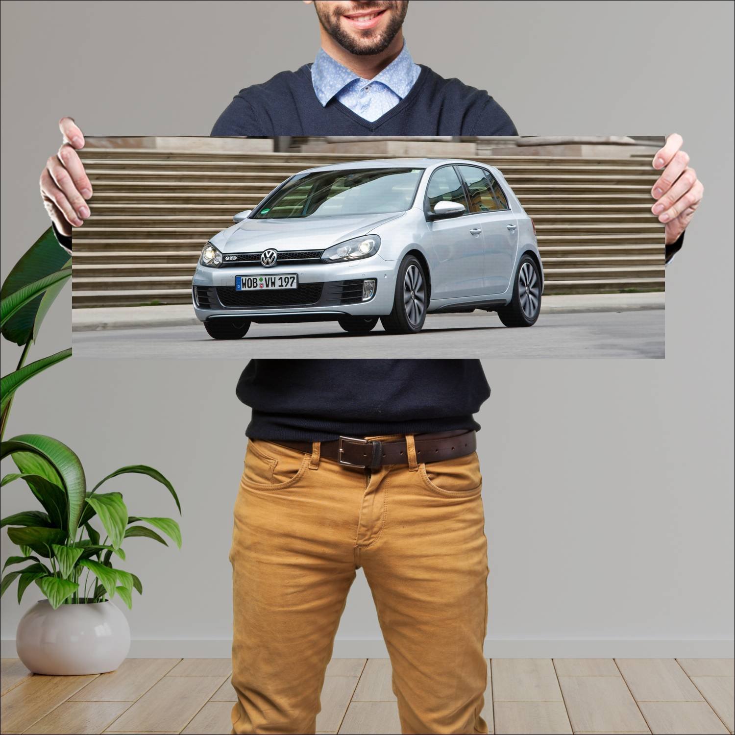 Cuadro grande 30x80cm 2009 volkswagen golf gtd 5 d 450 Volkswagen