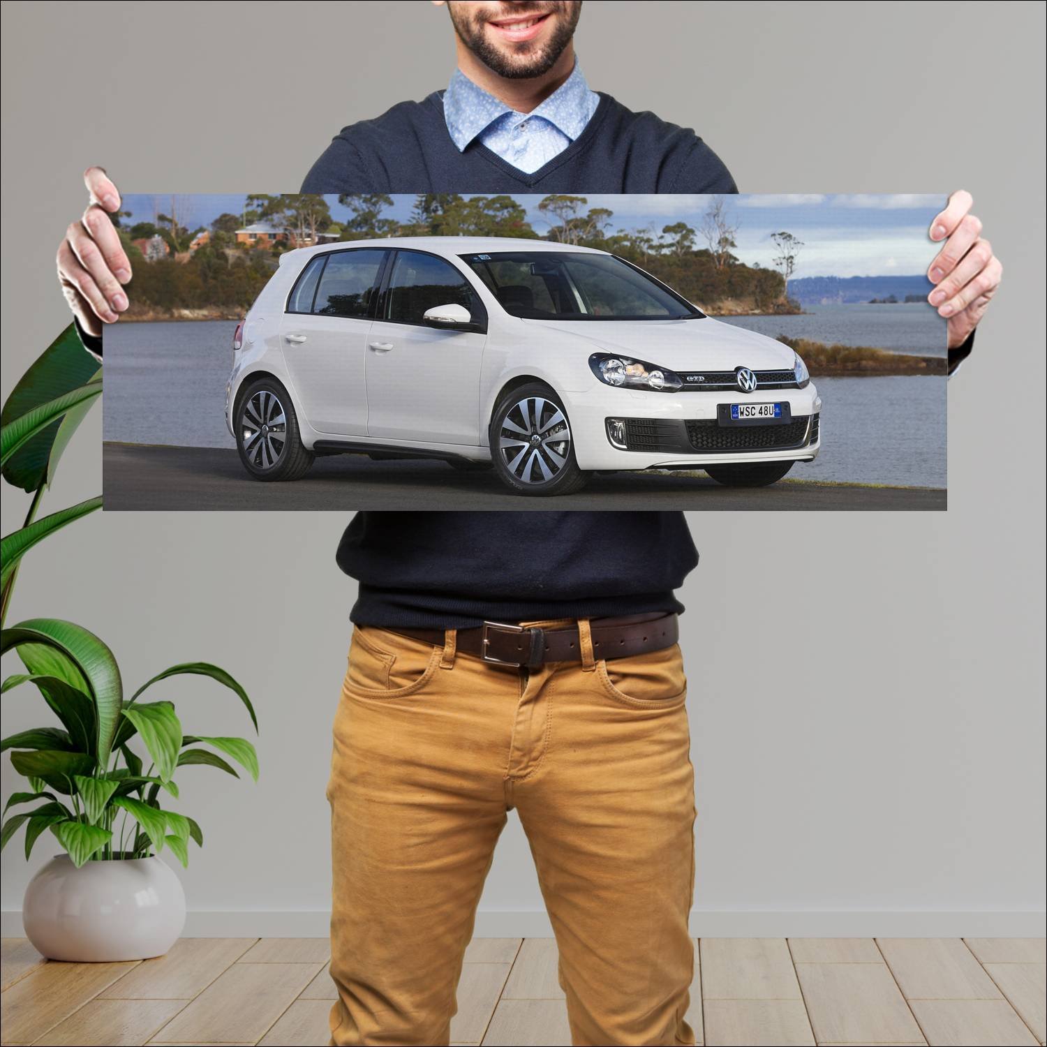 Cuadro grande 30x80cm 2009 volkswagen golf gtd 5 d 451 Volkswagen