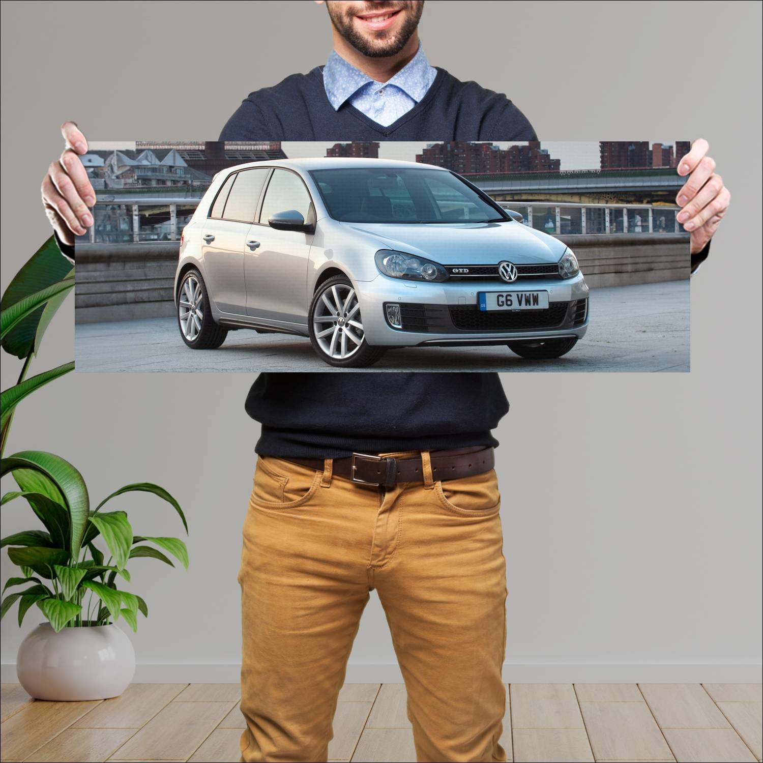 Cuadro grande 30x80cm 2009 volkswagen golf gtd 5 d 452 Volkswagen