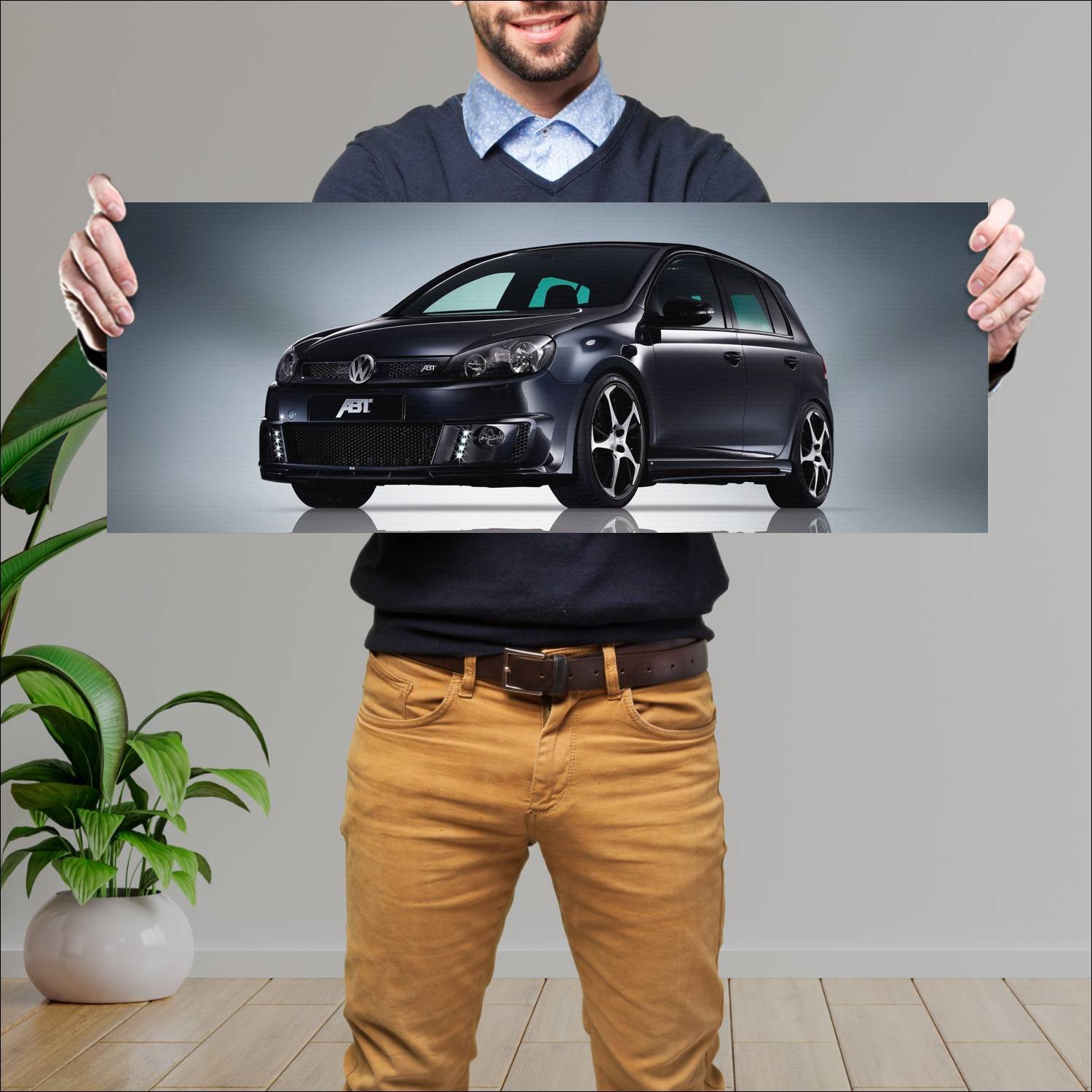 Cuadro grande 30x80cm 2009 volkswagen golf gtd by 453 Volkswagen