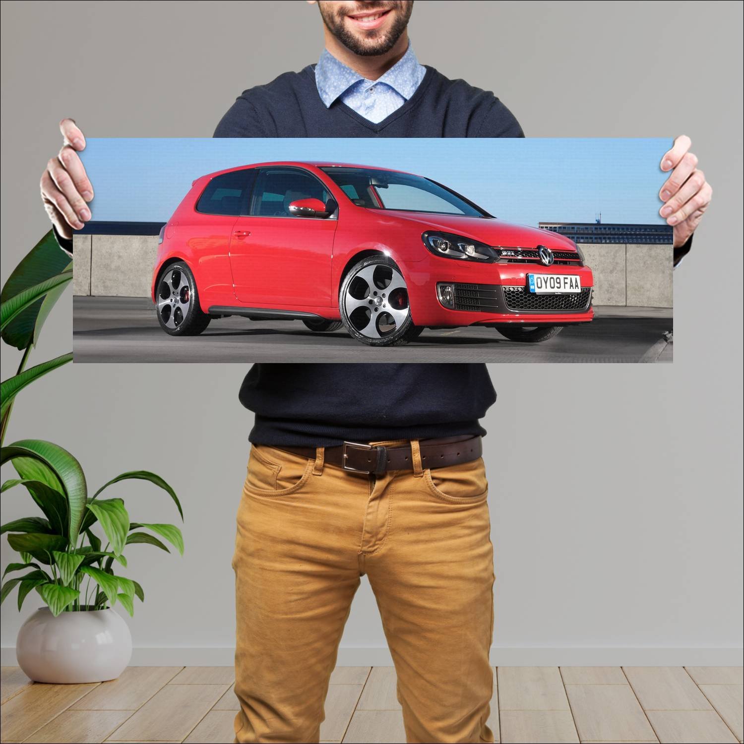 Cuadro grande 30x80cm 2009 volkswagen golf gti 3 d 455 Volkswagen