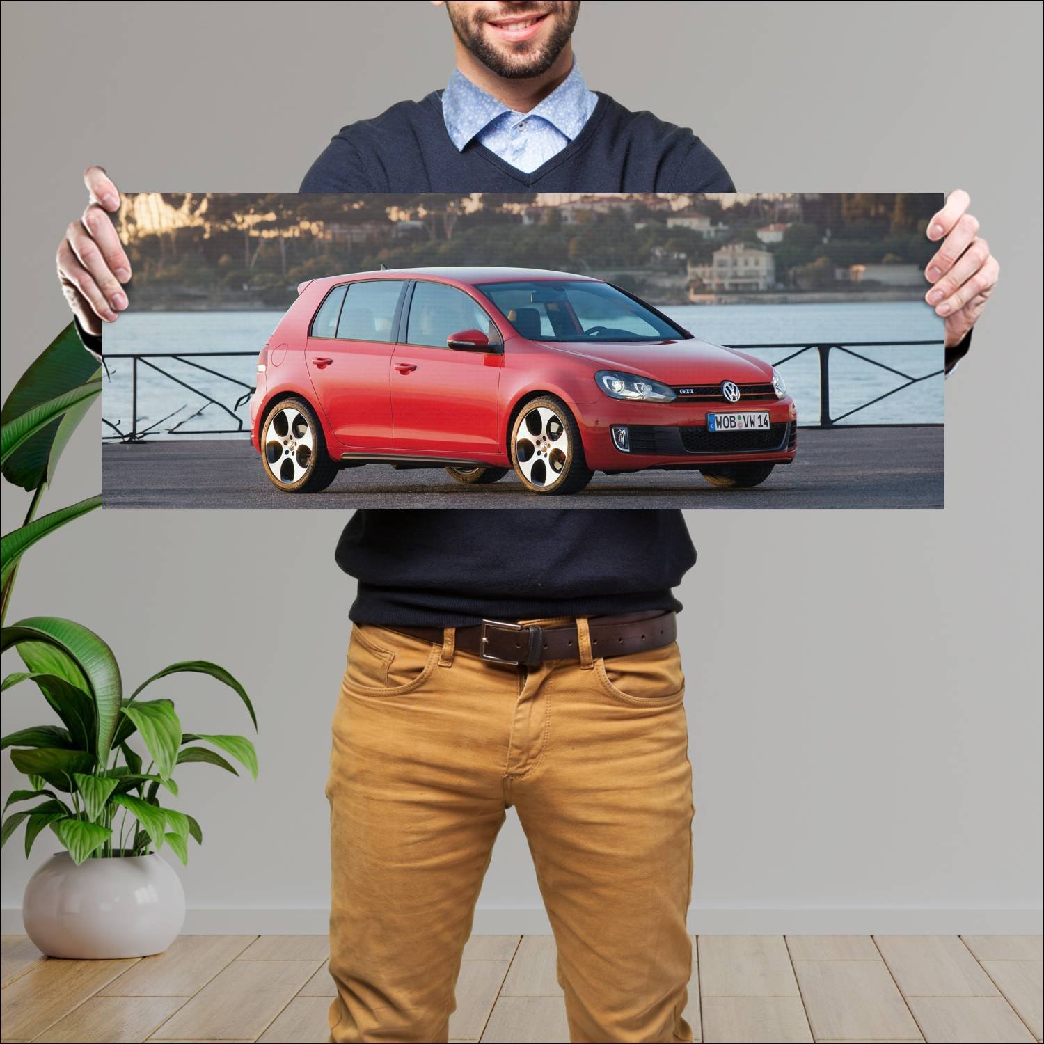 Cuadro grande 30x80cm 2009 volkswagen golf gti 5 d 456 Volkswagen
