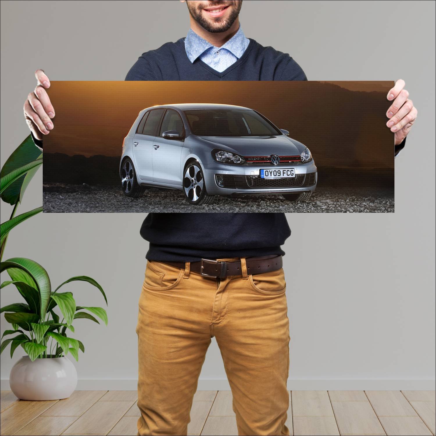 Cuadro grande 30x80cm 2009 volkswagen golf gti 5 d 458 Volkswagen