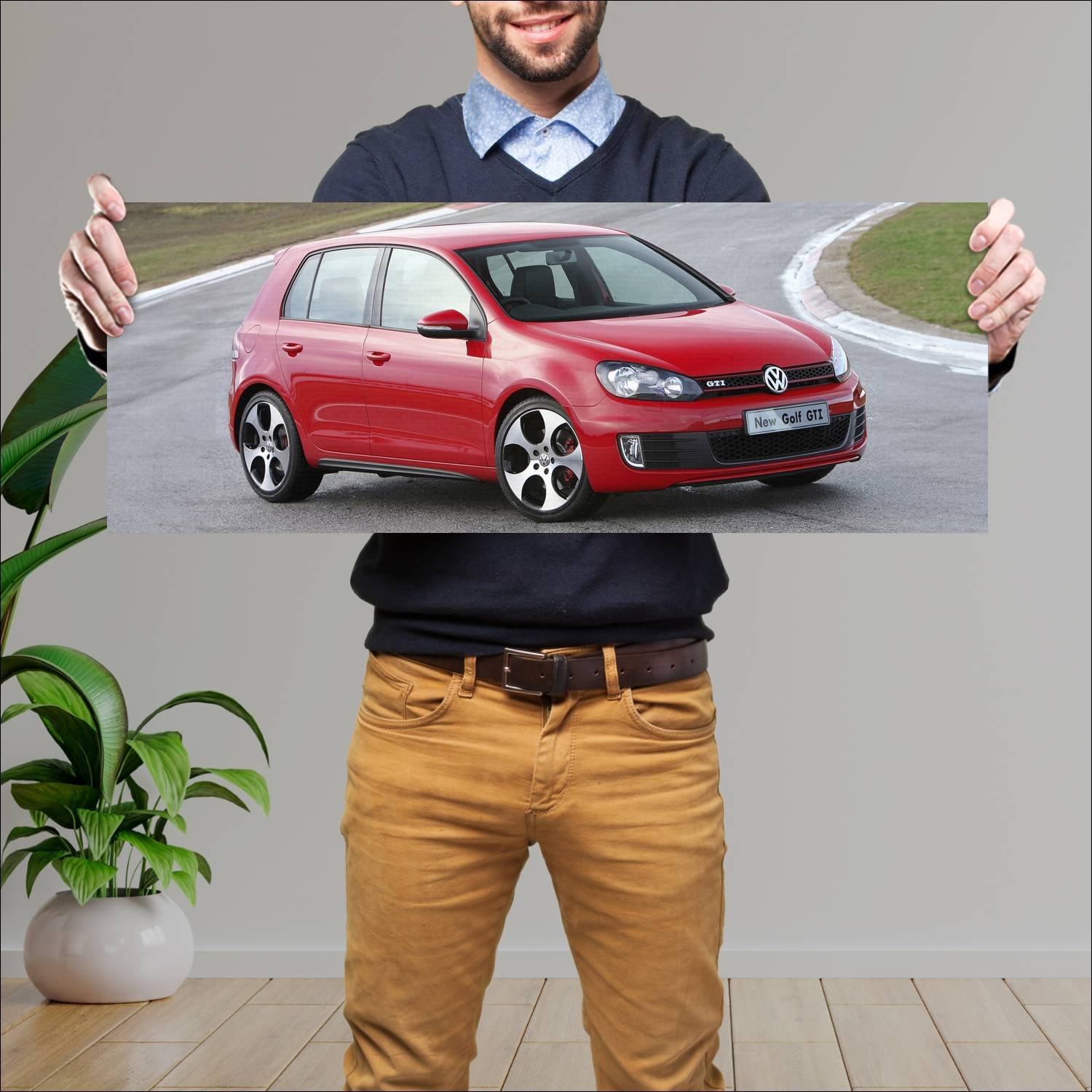 Cuadro grande 30x80cm 2009 volkswagen golf gti 5 d 459 Volkswagen