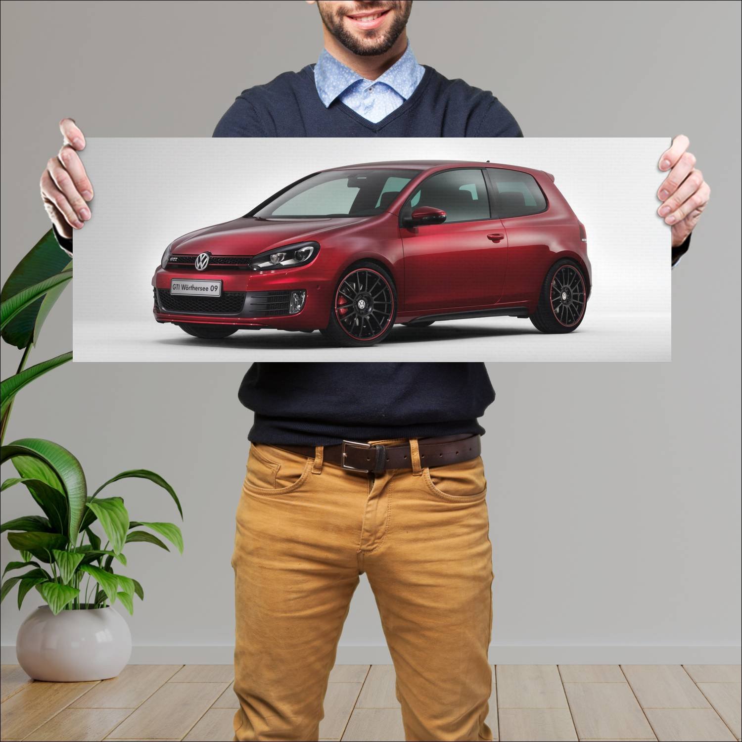 Cuadro grande 30x80cm 2009 volkswagen golf gti wor 465 Volkswagen