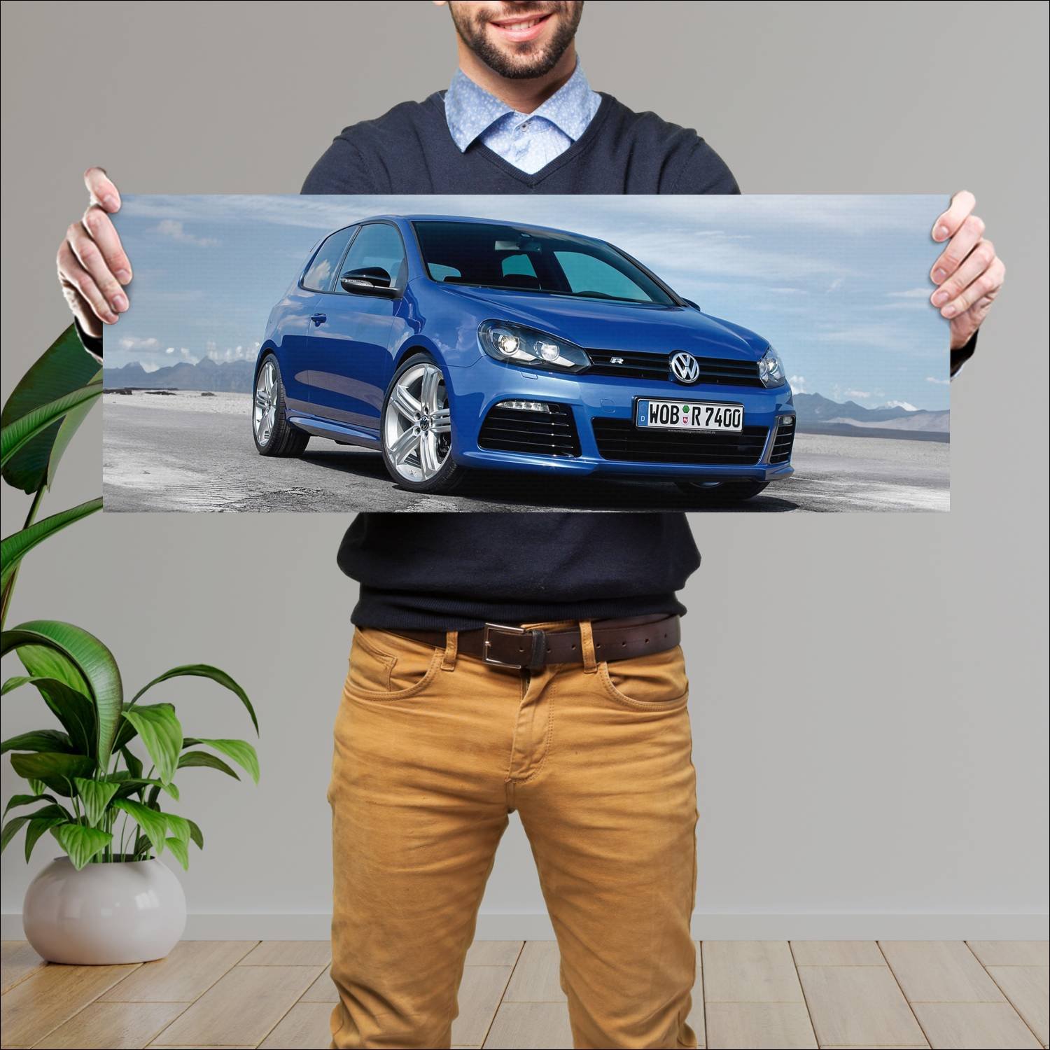 Cuadro grande 30x80cm 2009 volkswagen golf r 3 doo 468 Volkswagen