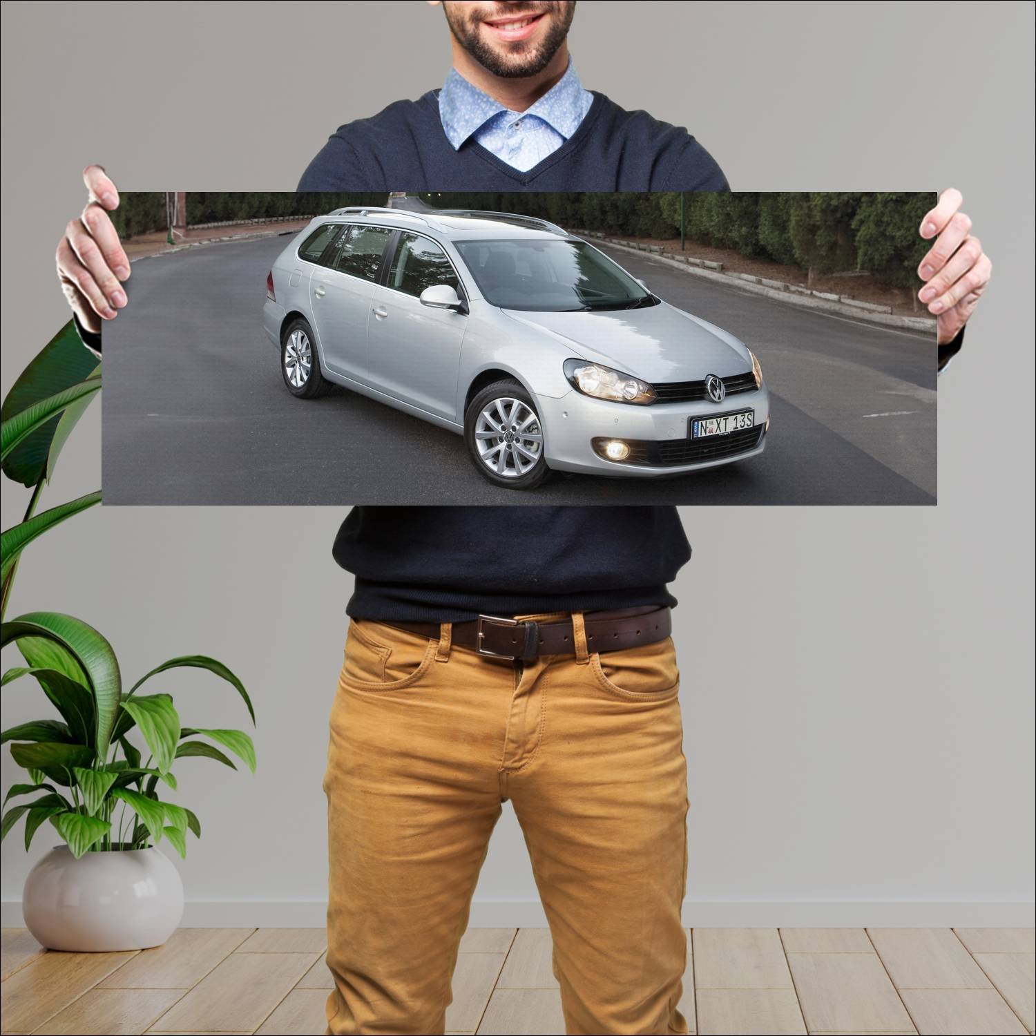 Cuadro grande 30x80cm 2009 volkswagen golf wagon a 477 Volkswagen
