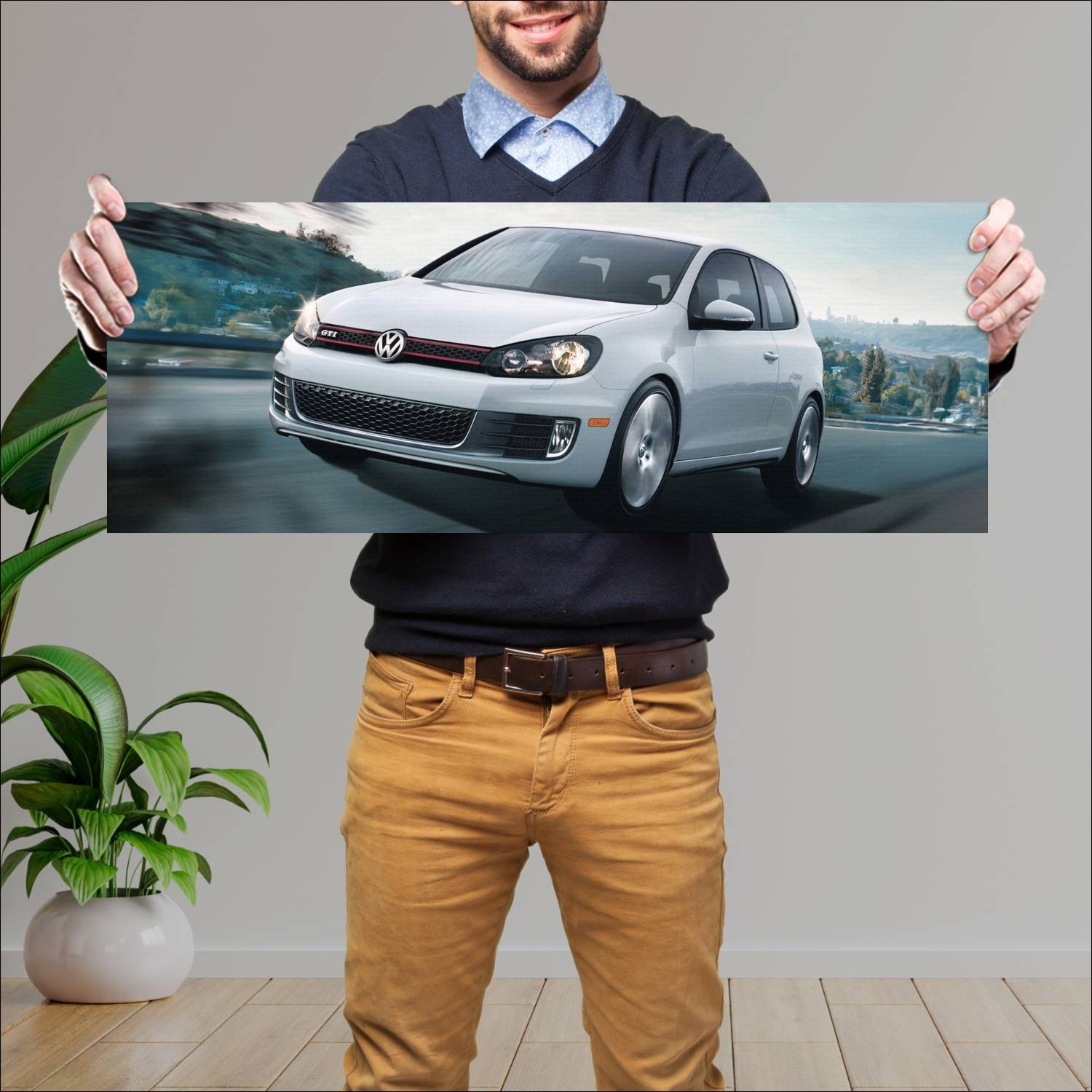 Cuadro grande 30x80cm 2009 volkswagen gti 3 door u 478 Volkswagen