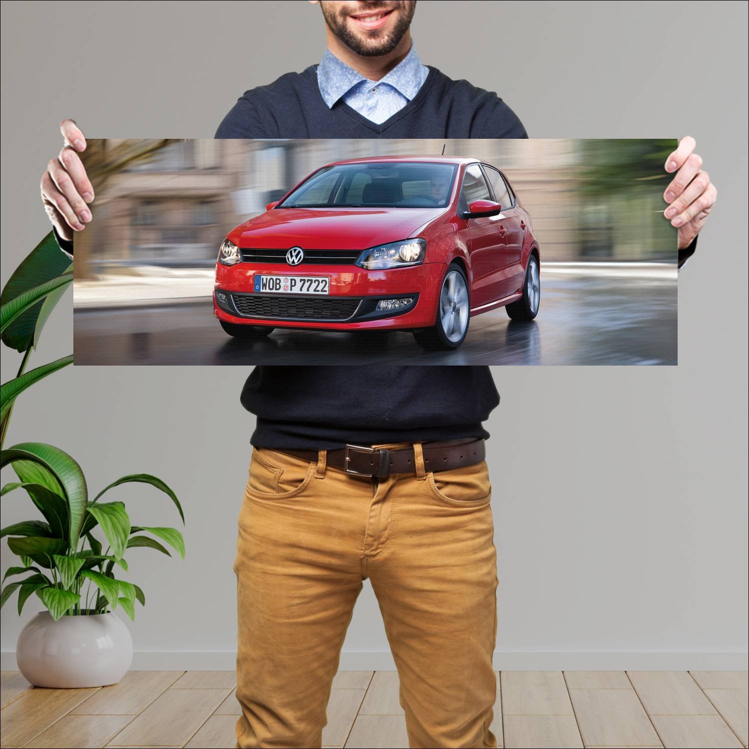 Cuadro grande 30x80cm 2009 volkswagen polo 5 door 488 Volkswagen