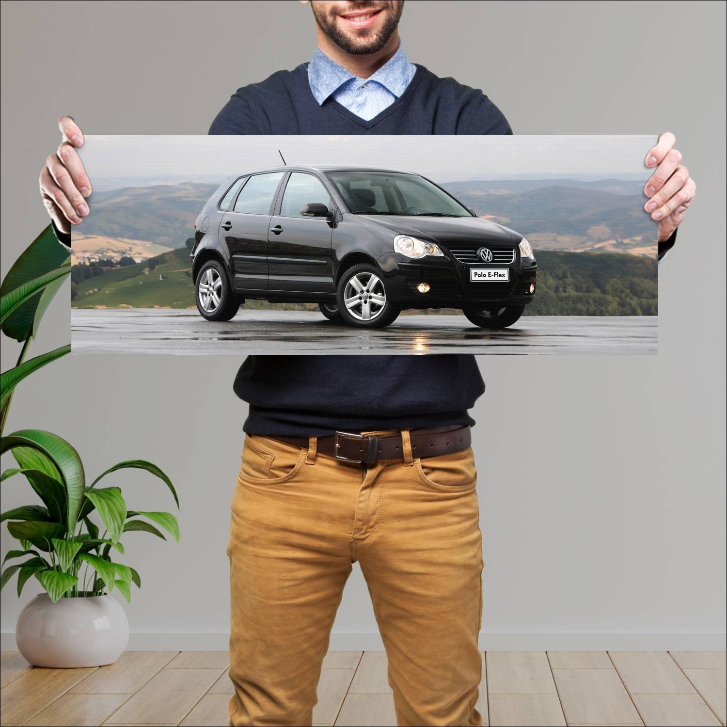 Cuadro grande 30x80cm 2009 volkswagen polo 5 door 490 Volkswagen