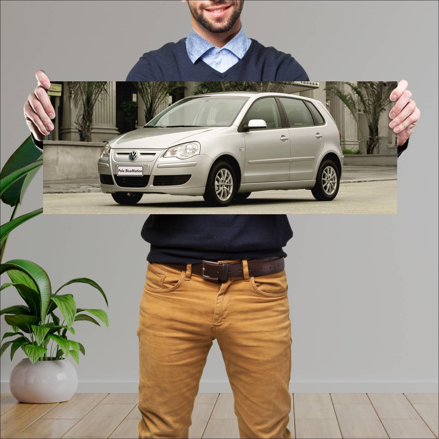 Cuadro grande 30x80cm 2009 volkswagen polo bluemot 494 Volkswagen