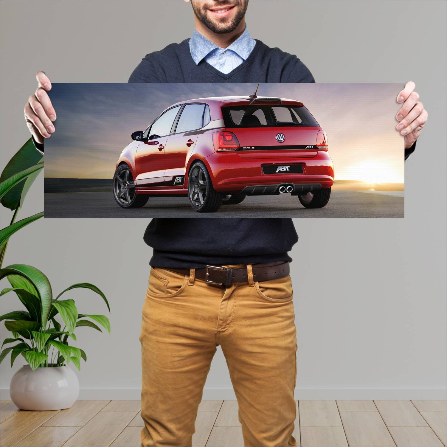 Cuadro grande 30x80cm 2009 volkswagen polo by abt 496 Volkswagen