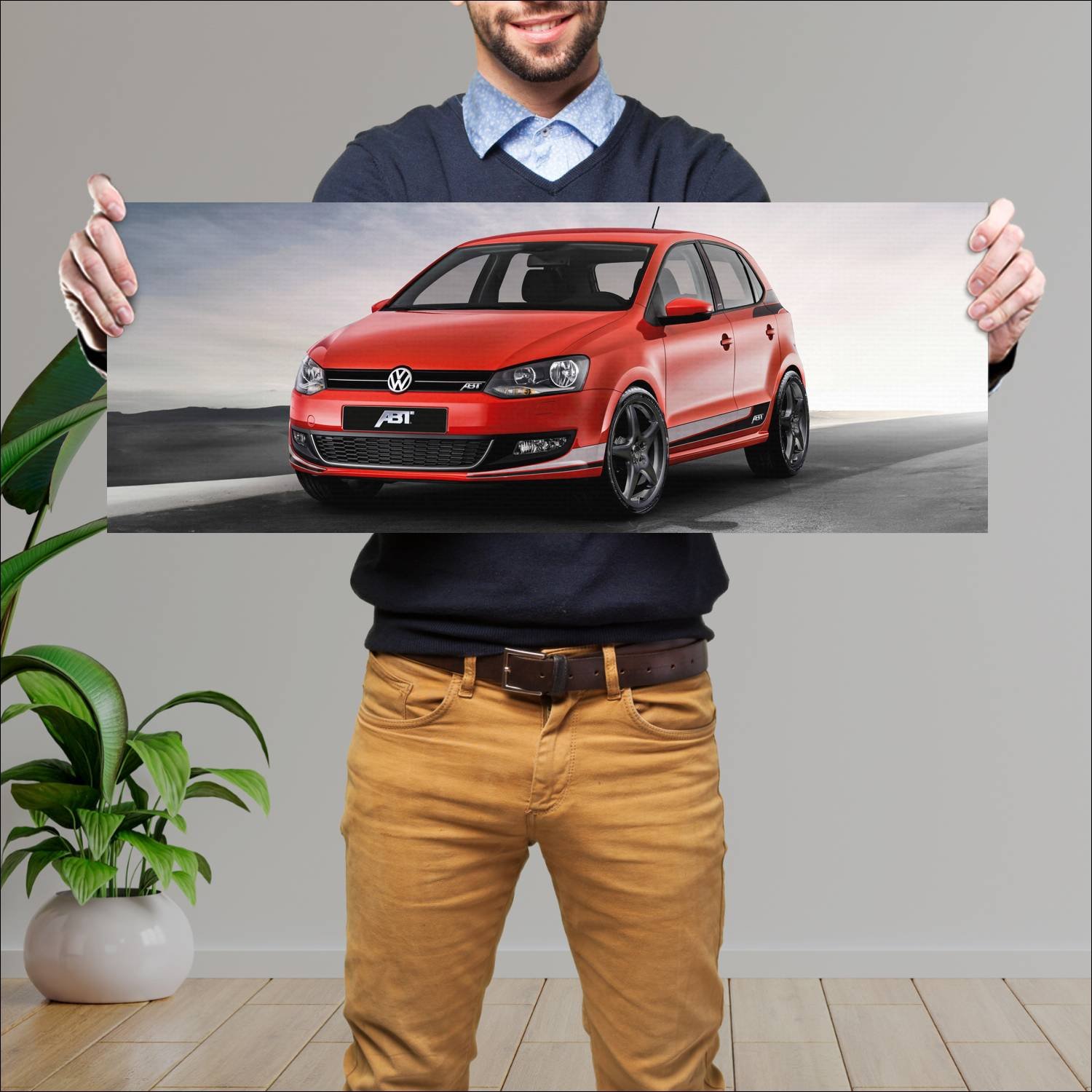 Cuadro grande 30x80cm 2009 volkswagen polo by abt 497 Volkswagen