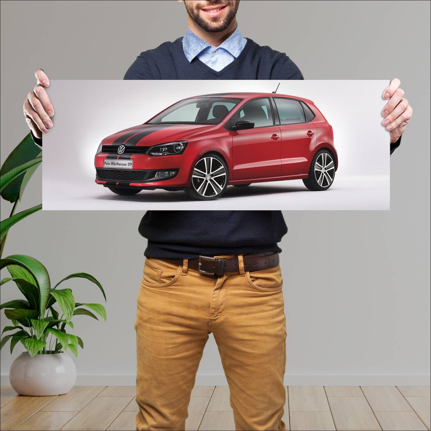 Cuadro grande 30x80cm 2009 volkswagen polo worther 499 Volkswagen