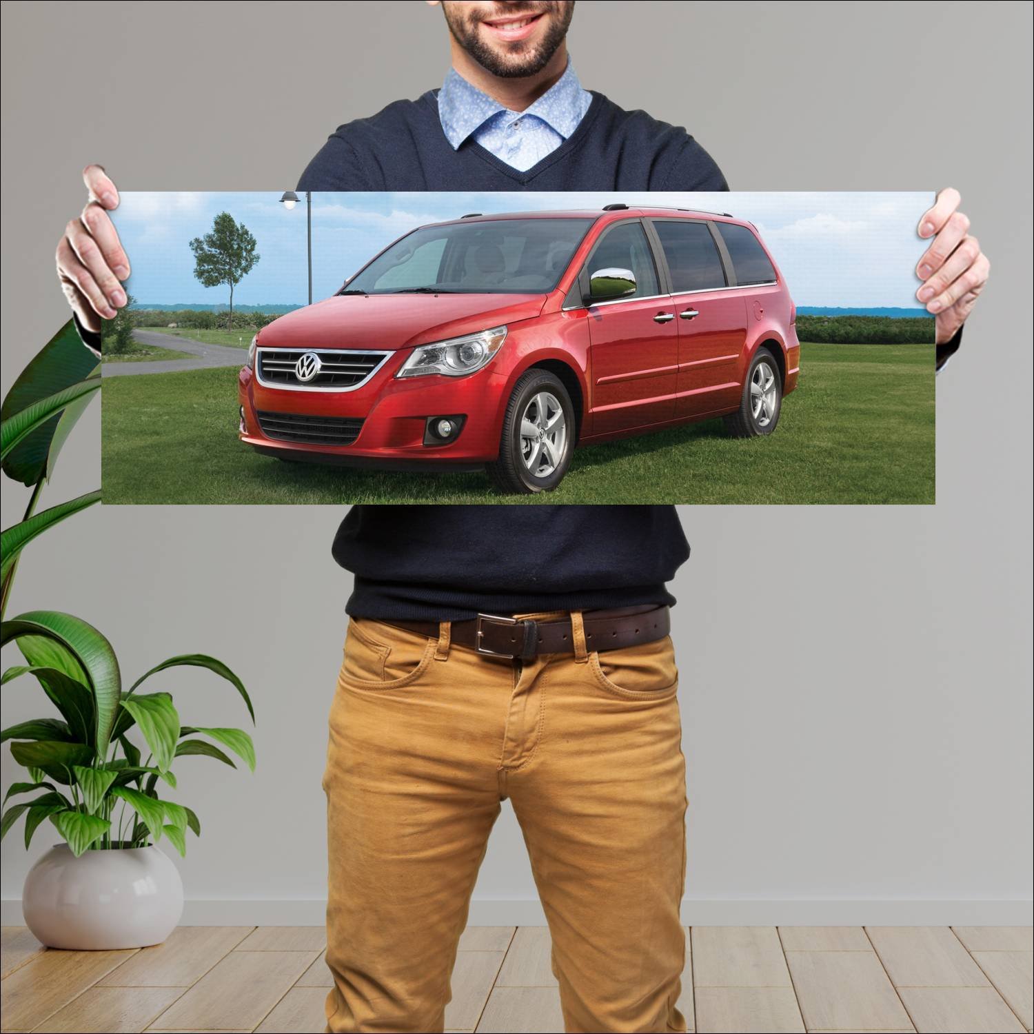 Cuadro grande 30x80cm 2009 volkswagen routan auto 503 Volkswagen