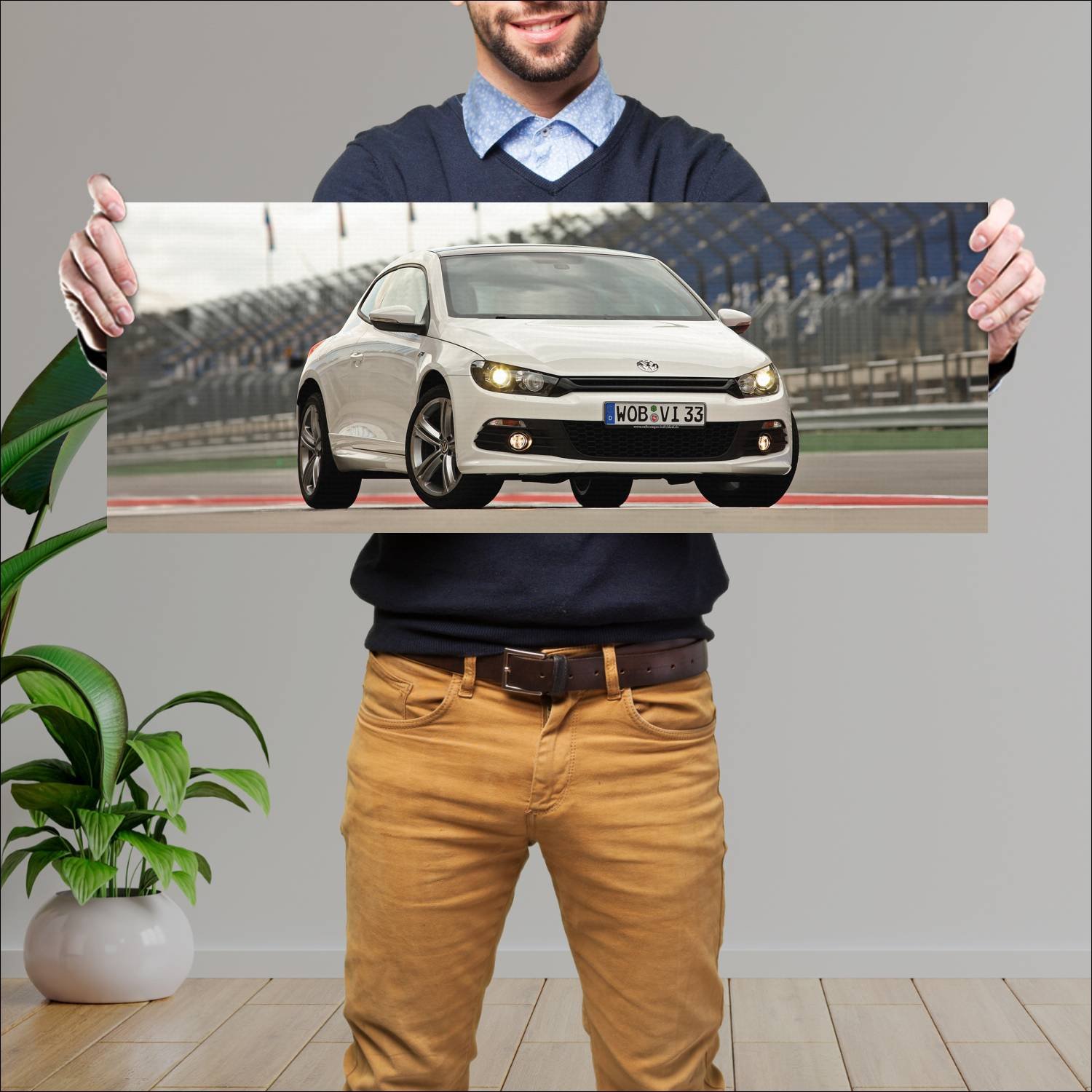 Cuadro grande 30x80cm 2009 volkswagen scirocco r l 517 Volkswagen
