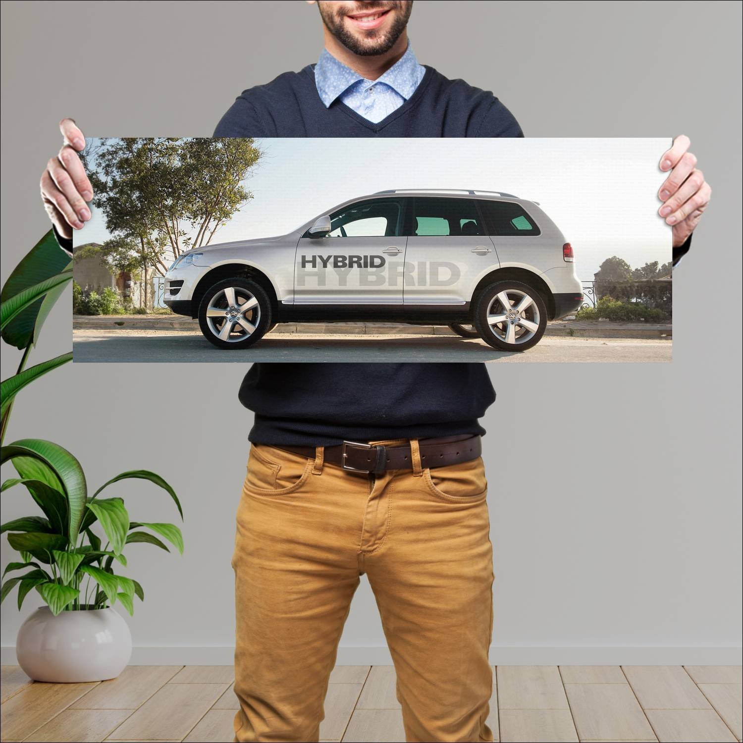 Cuadro grande 30x80cm 2009 volkswagen touareg hybr 521 Volkswagen