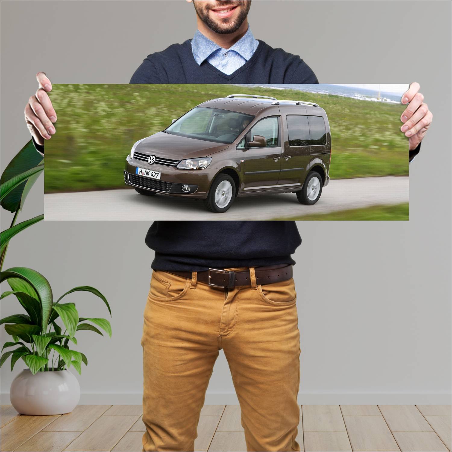 Cuadro grande 30x80cm 2010 volkswagen caddy auto 547 Volkswagen